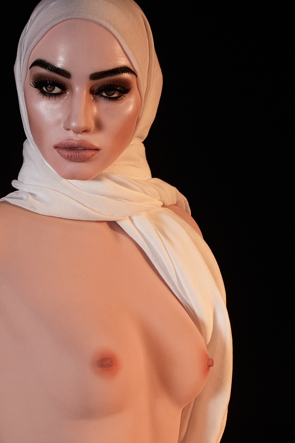 177cm C-Cup Silicone Head Sex Doll - Zarissa Middle Eastern Beauty with Elegant White Hijab