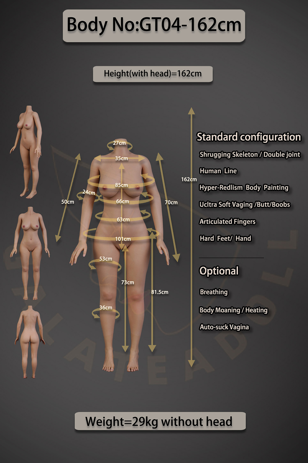 162cm D-Cup Silicone Sex Doll - Lirindra Long-Legged Goddess Silicone Doll, Skin-Friendly & Elegantly Beautiful