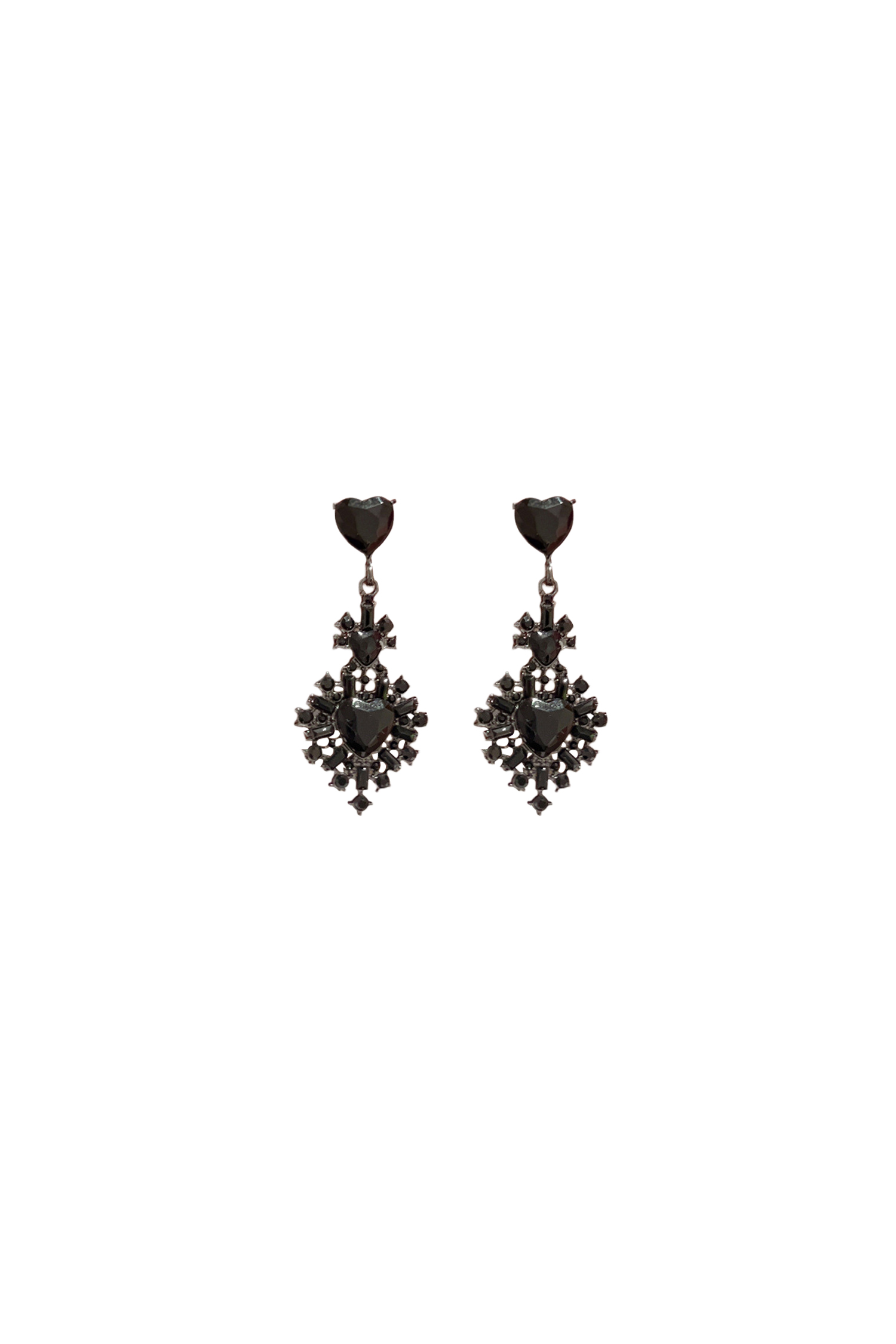 Devonne Black Heart Diamond Earrings
