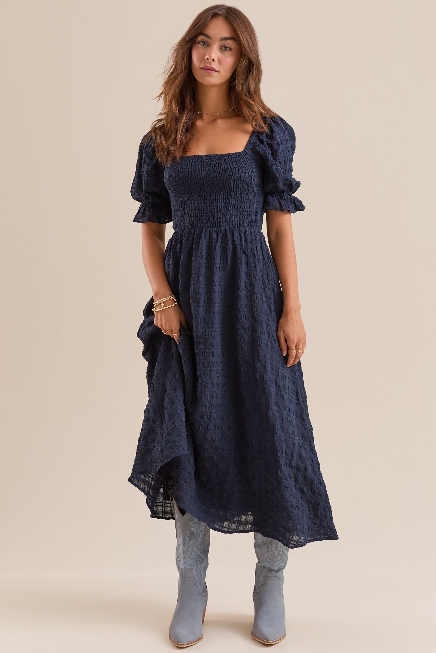 Altar'd State Mylee Textured Midi Dress