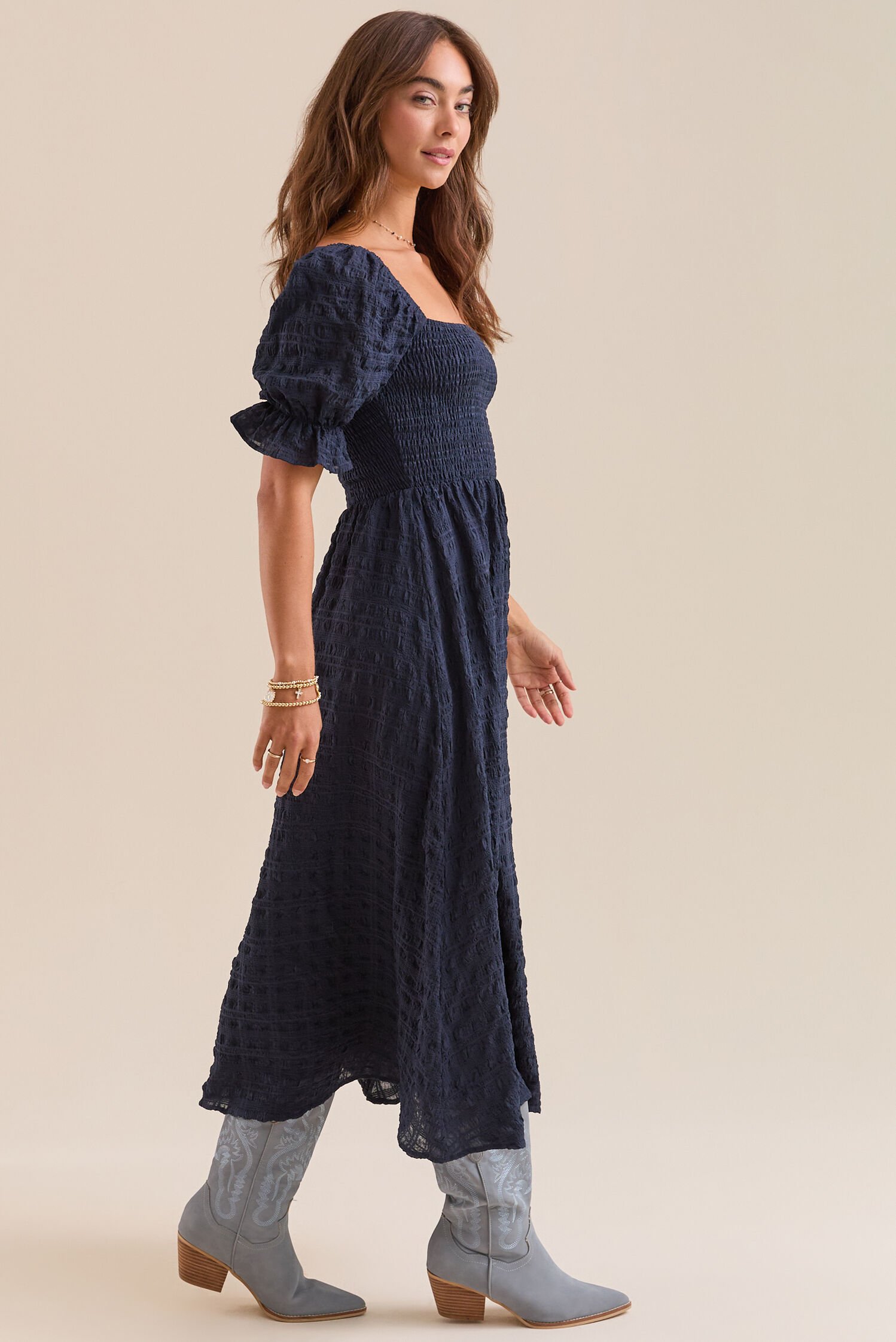Altar'd State Mylee Textured Midi Dress