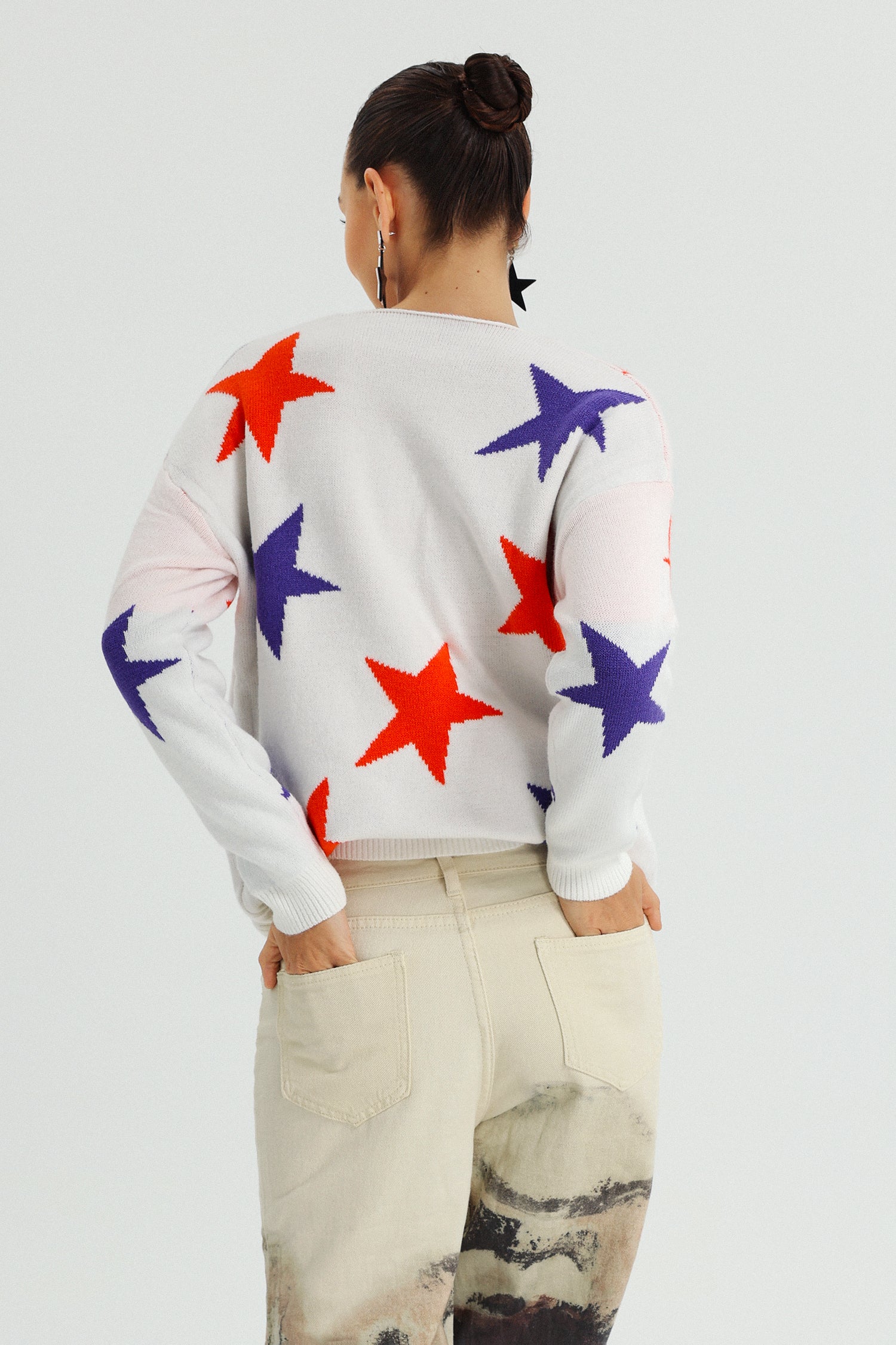 Naya Starts Sweater - White