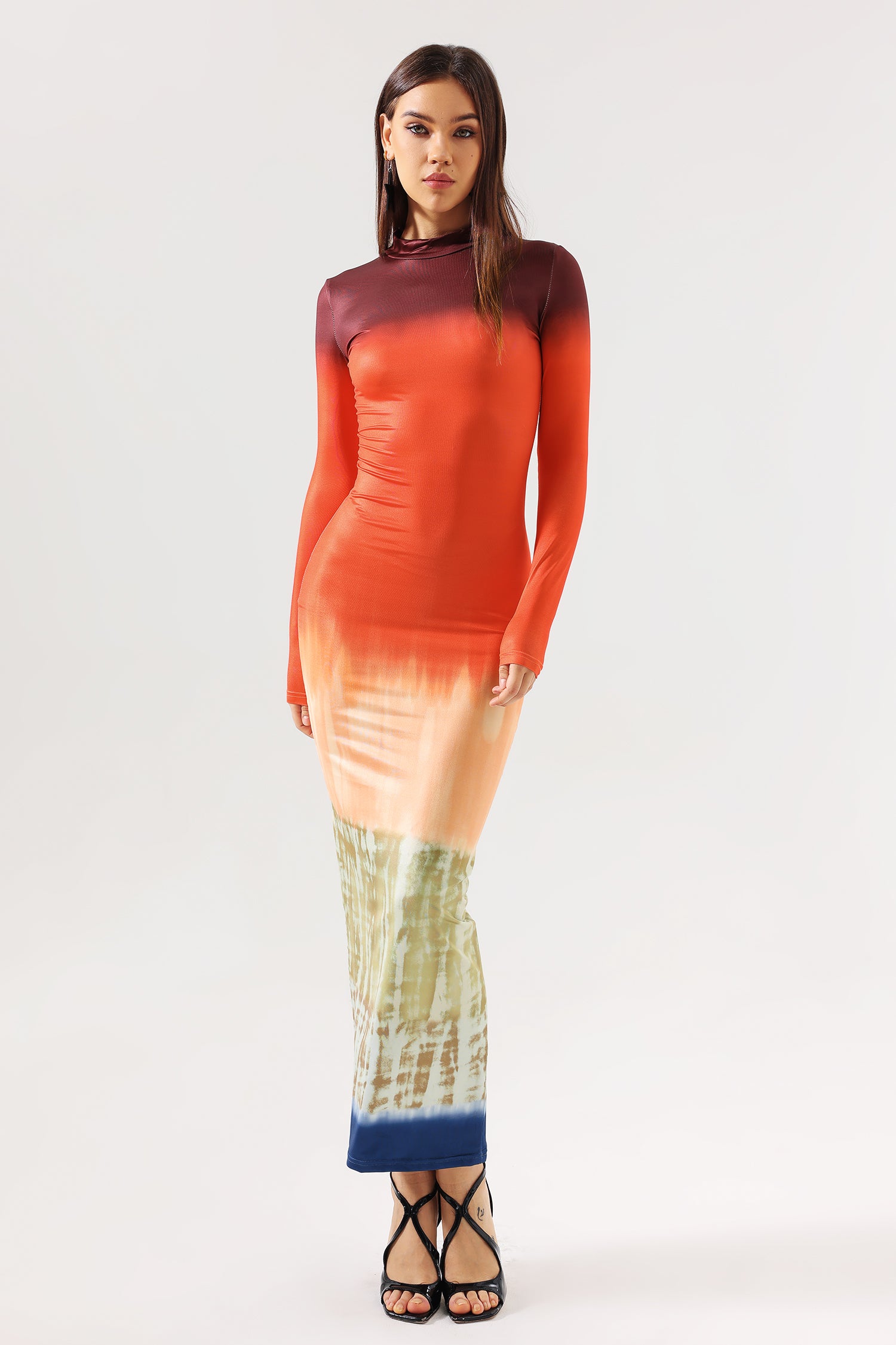 Turey Gradient Printed Maxi Dress