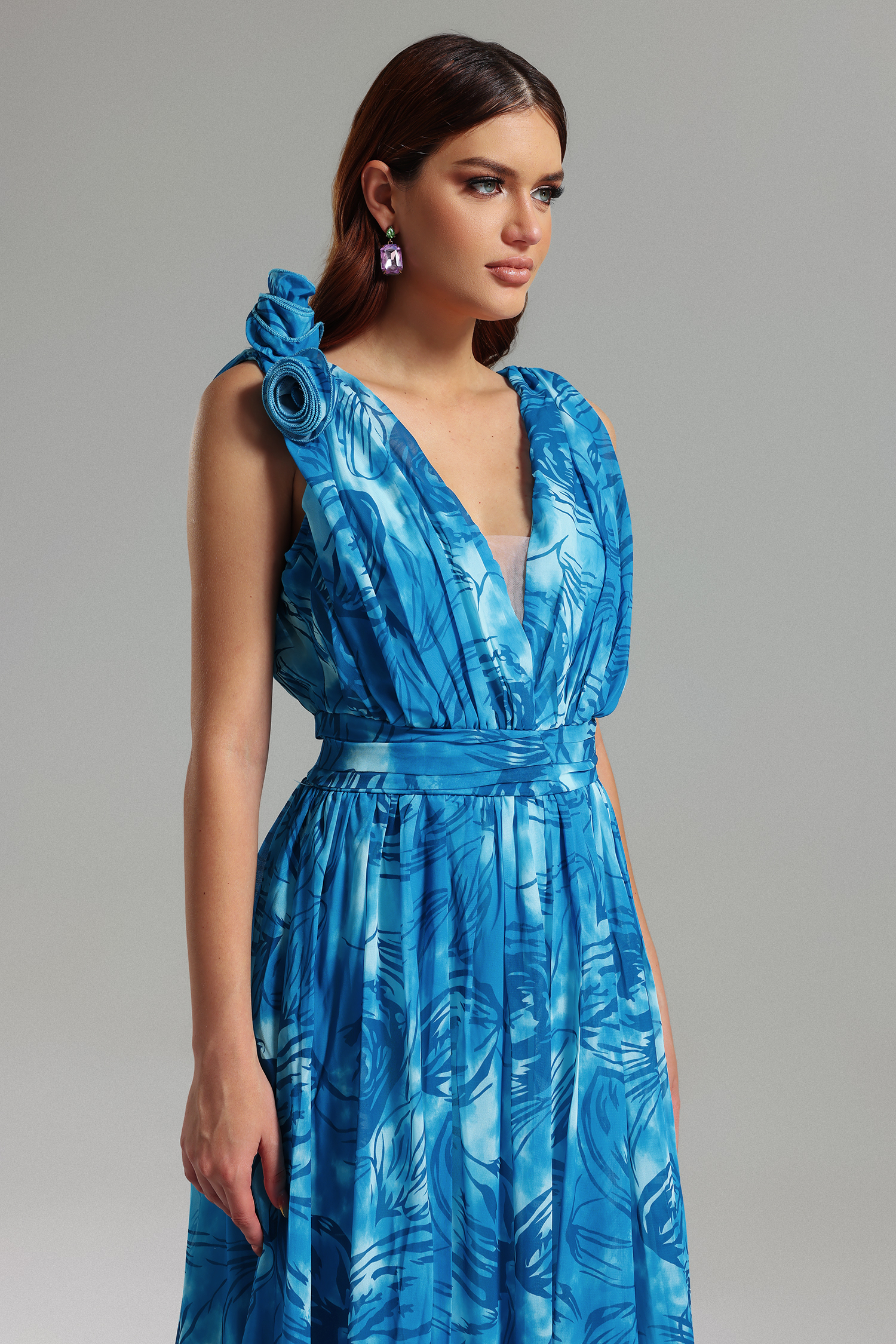 Sadala V-Neck Printed Maxi Dress