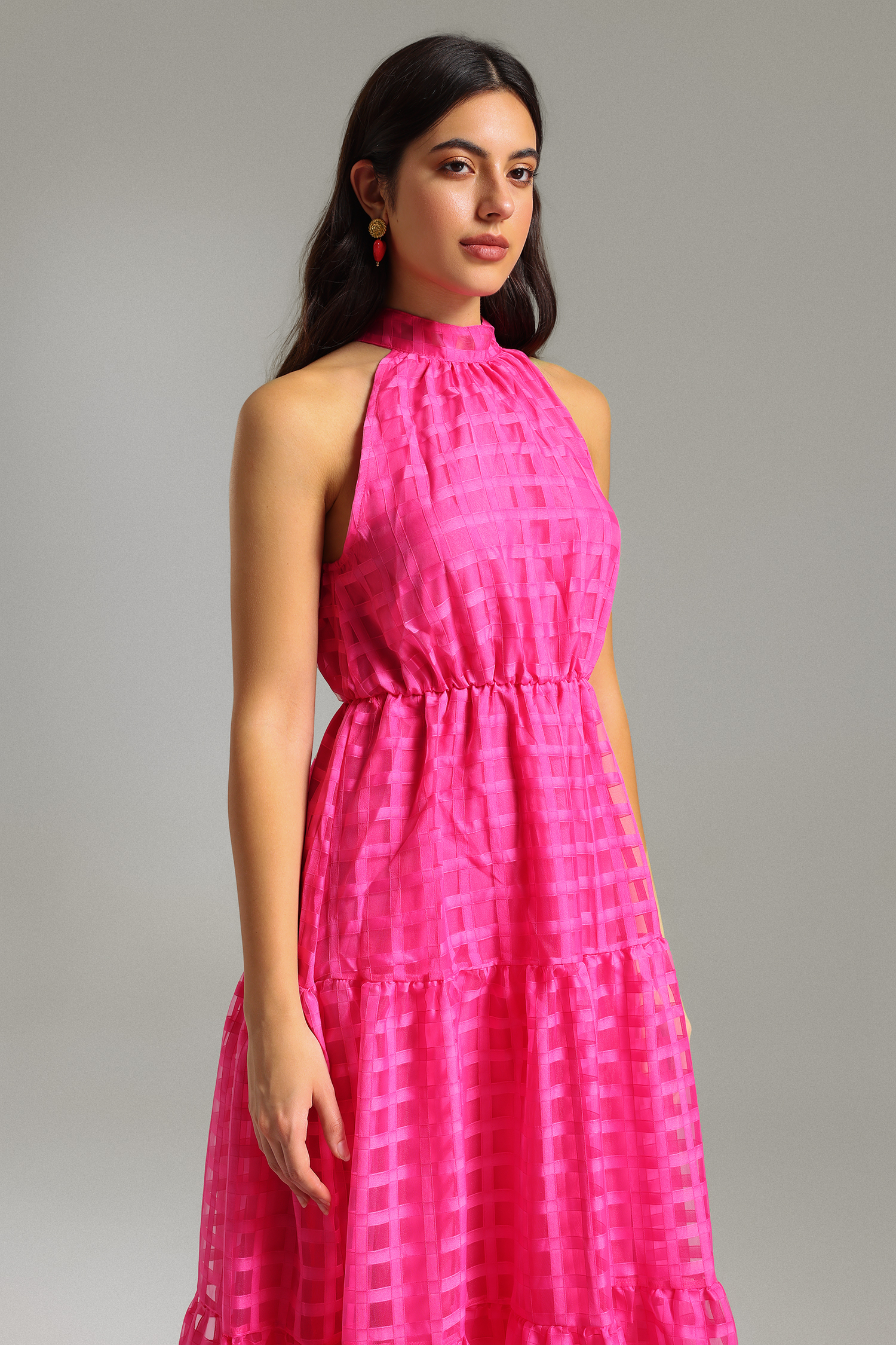 Derela Sleeveless Plaid Maxi Dress