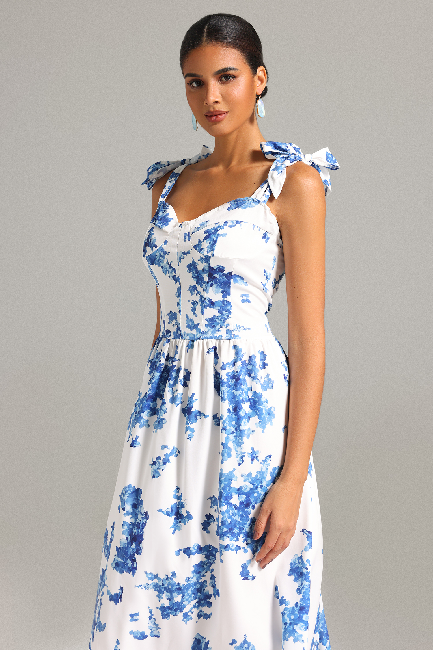 Paulina Halter Printed Midi Dress