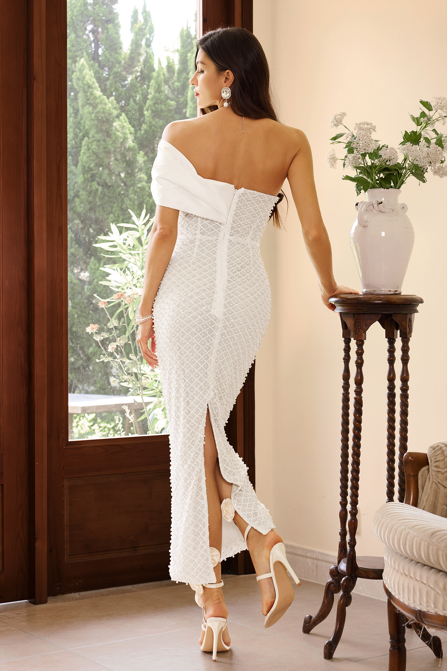 Inya Diamante Strapless Maxi Dress