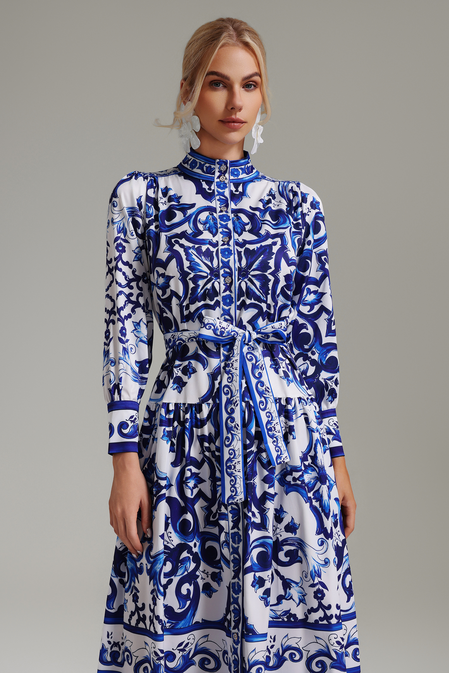 Tove Celadon Printed Shirt Dress