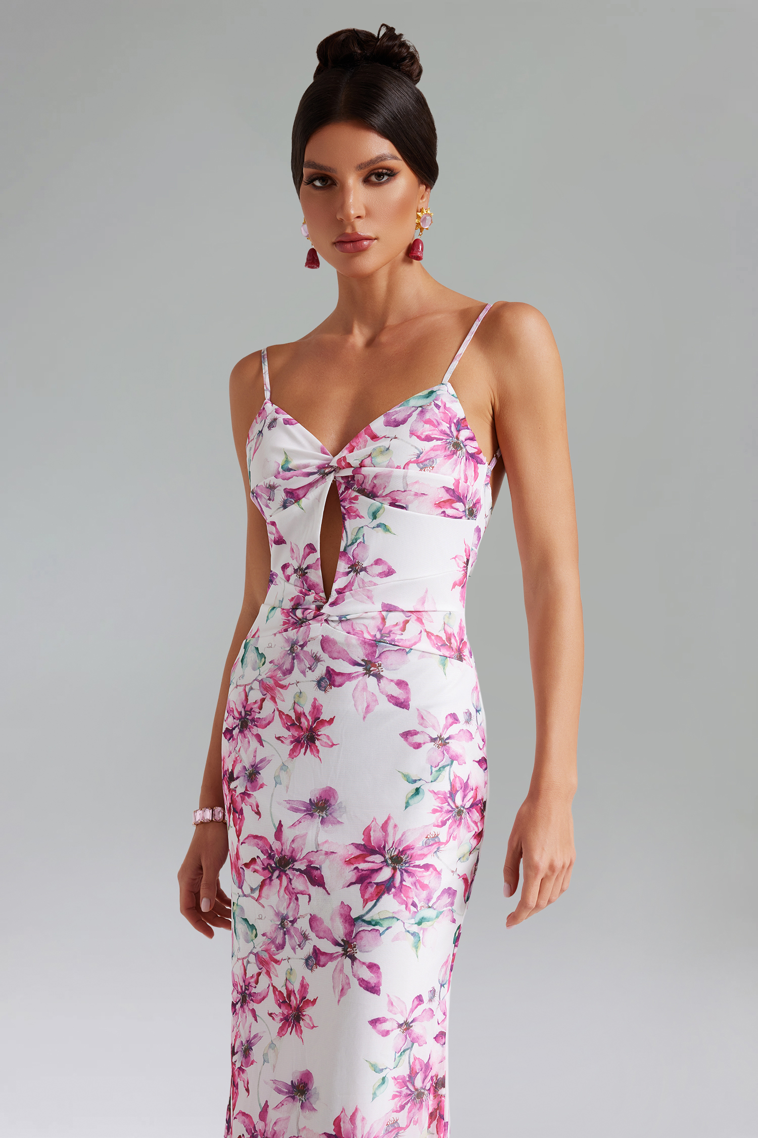 Nunna Flower Print Cut Out Dress - Floral