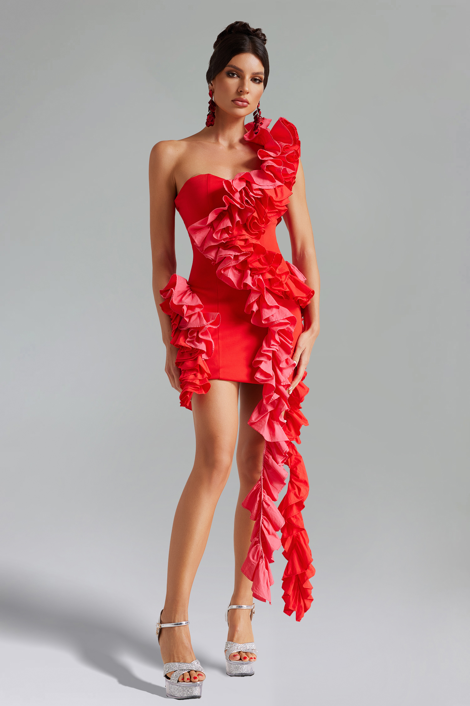 Selma One Shoulder Ruffled Mini Dress