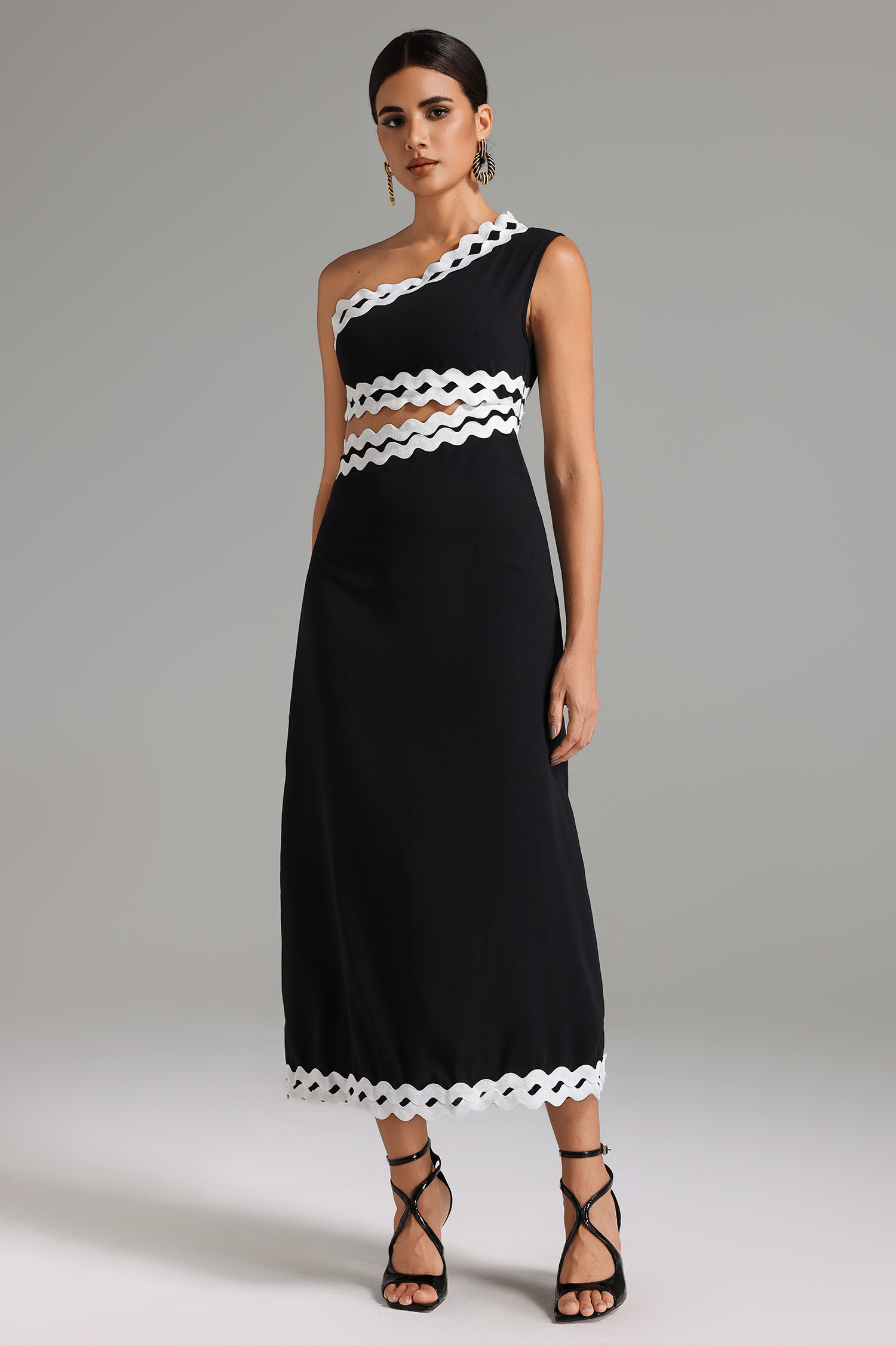 Eamon One Shoulder Cut Out Maxi Dress