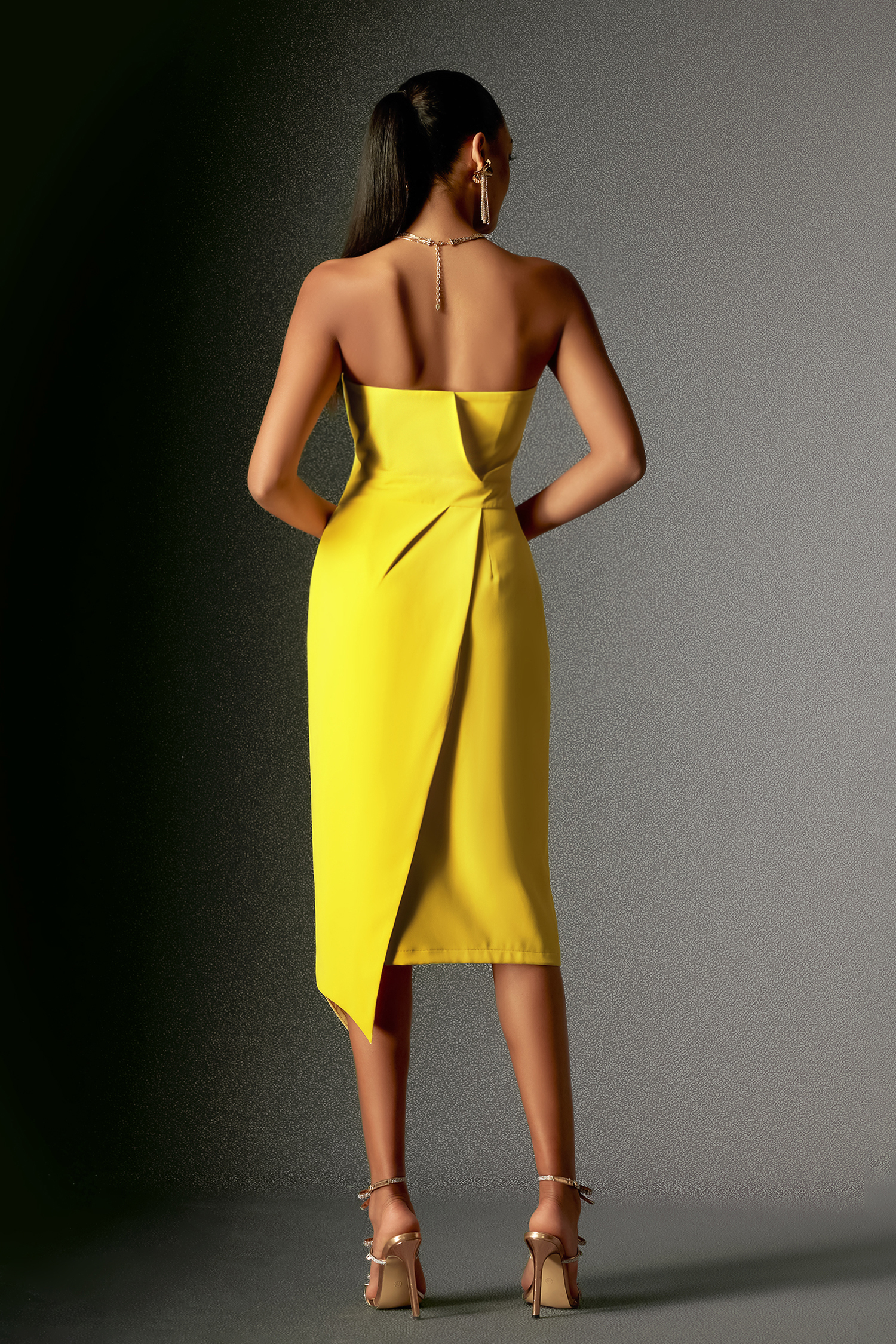 Meryl Strapless Irregular Dress