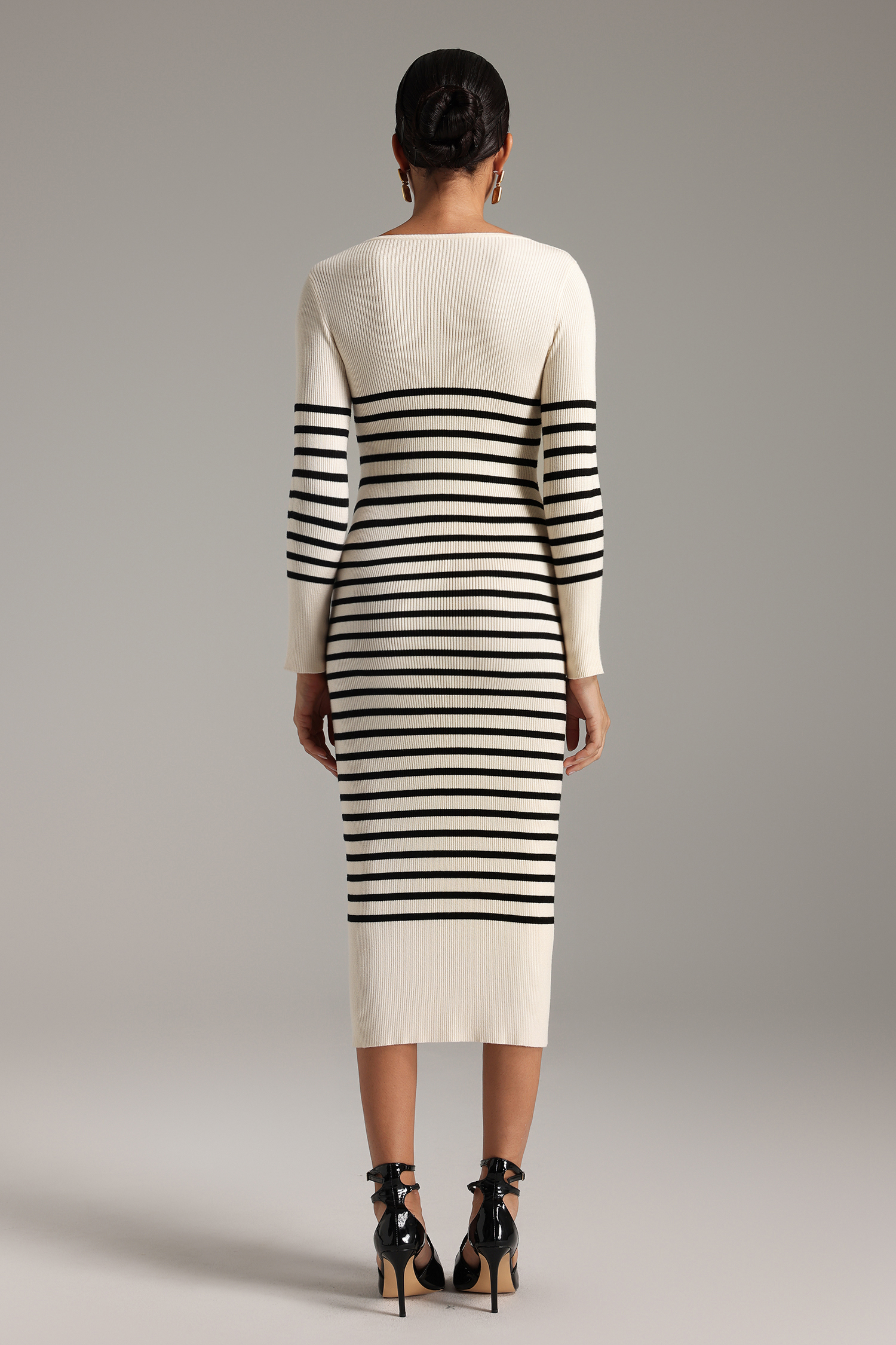 Nellie V Neck Stripe Midi Dress