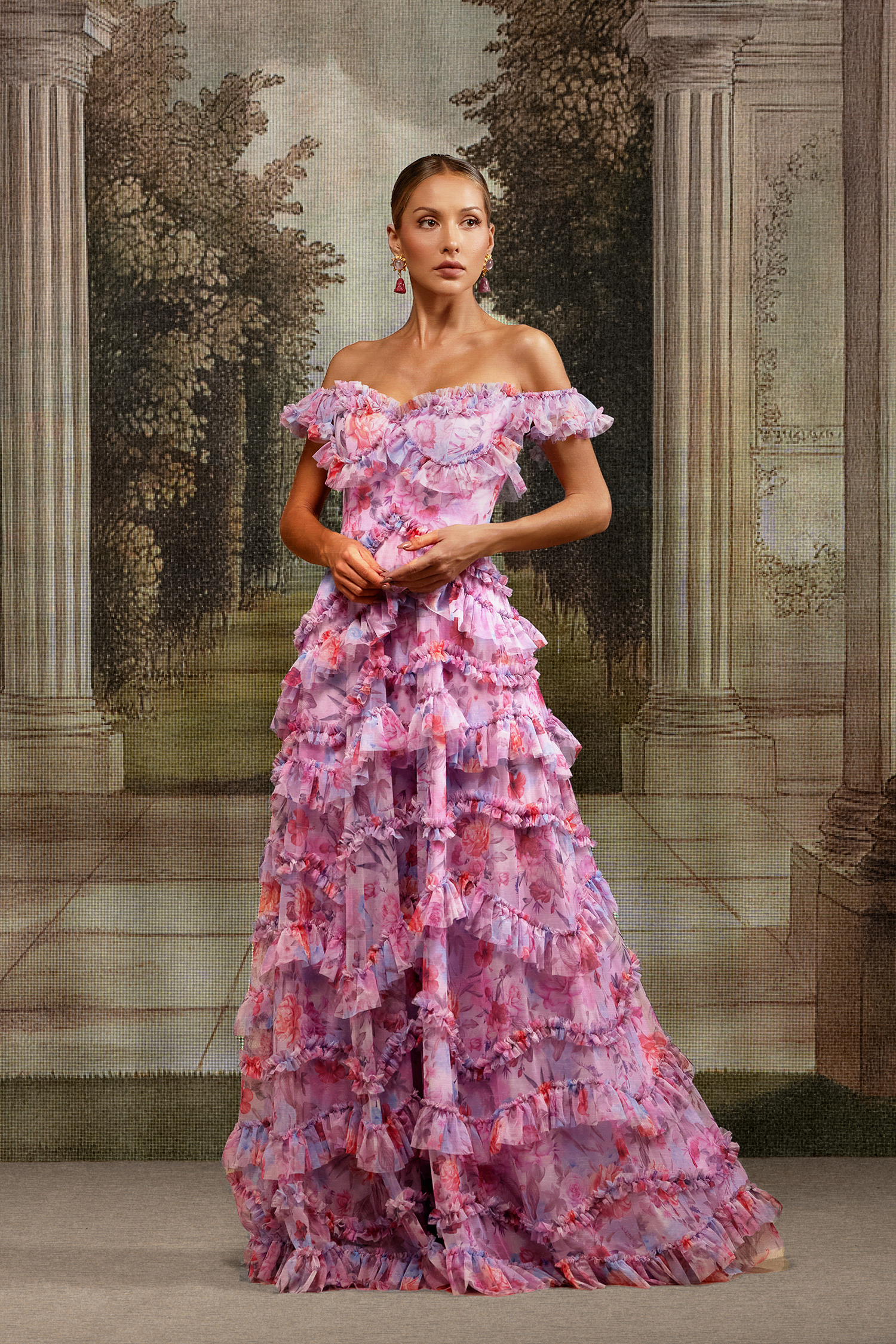 Harper Tube Printed Midi Dress