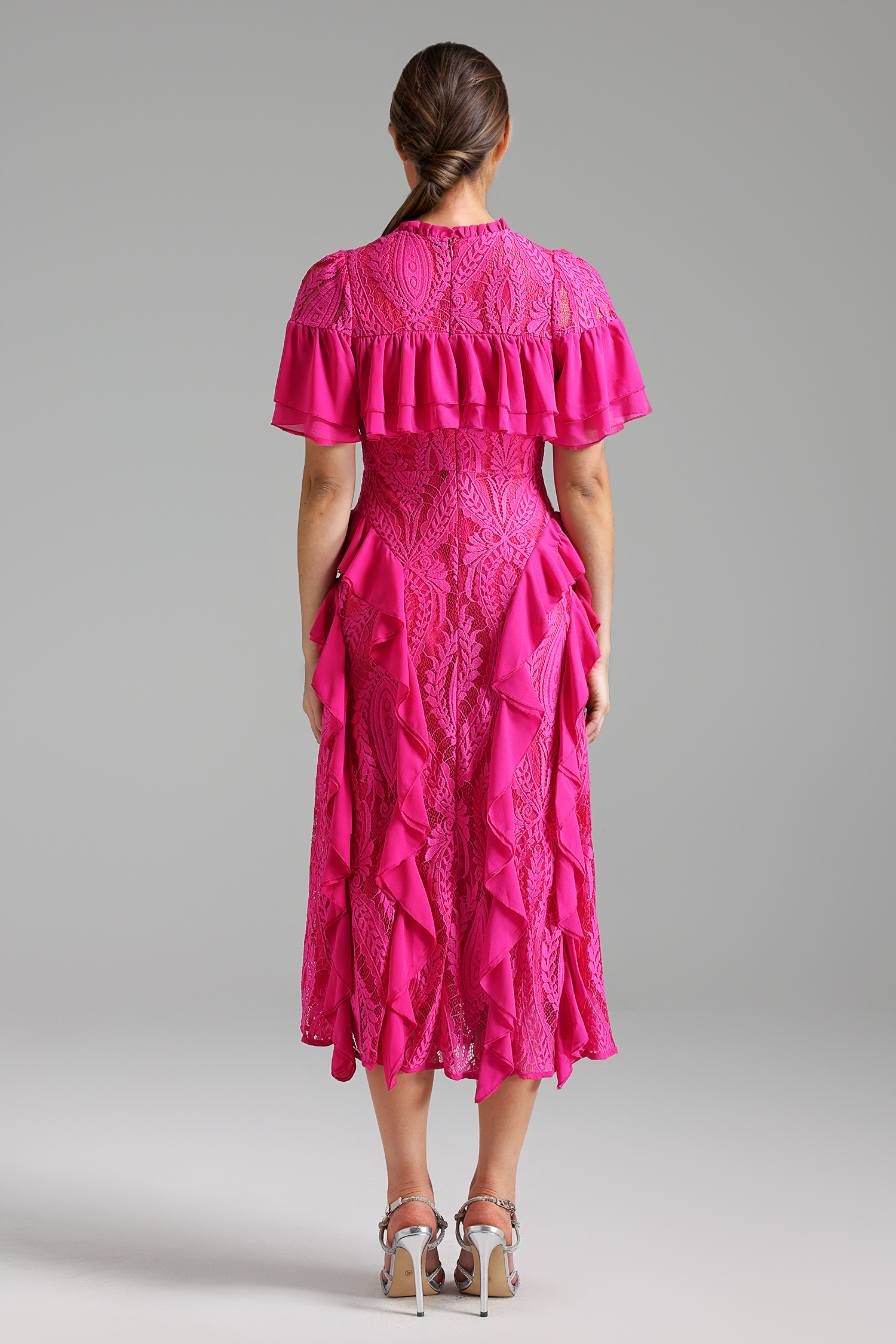 Fredrika Lace Ruffy Maxi Dress