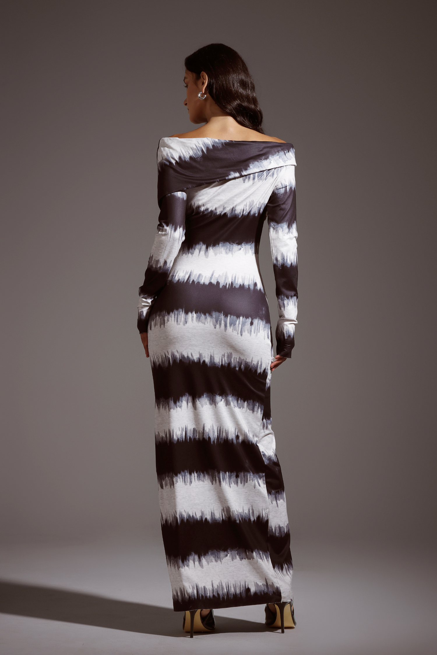 Sefa Stripe Long Sleeves Maxi Dress