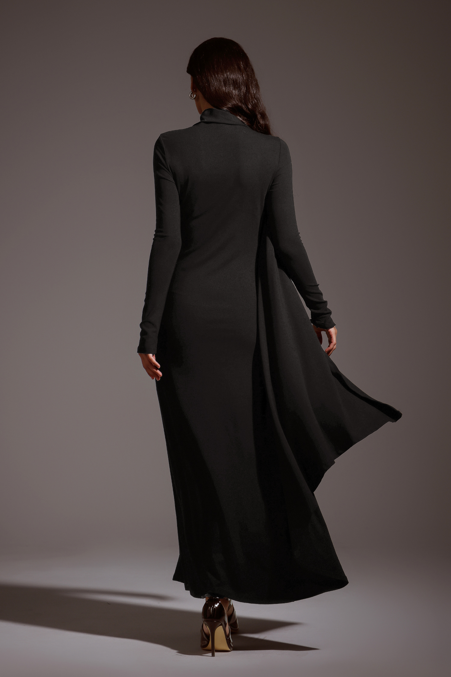 Niaca Long Sleeves High Slit Maxi Dress