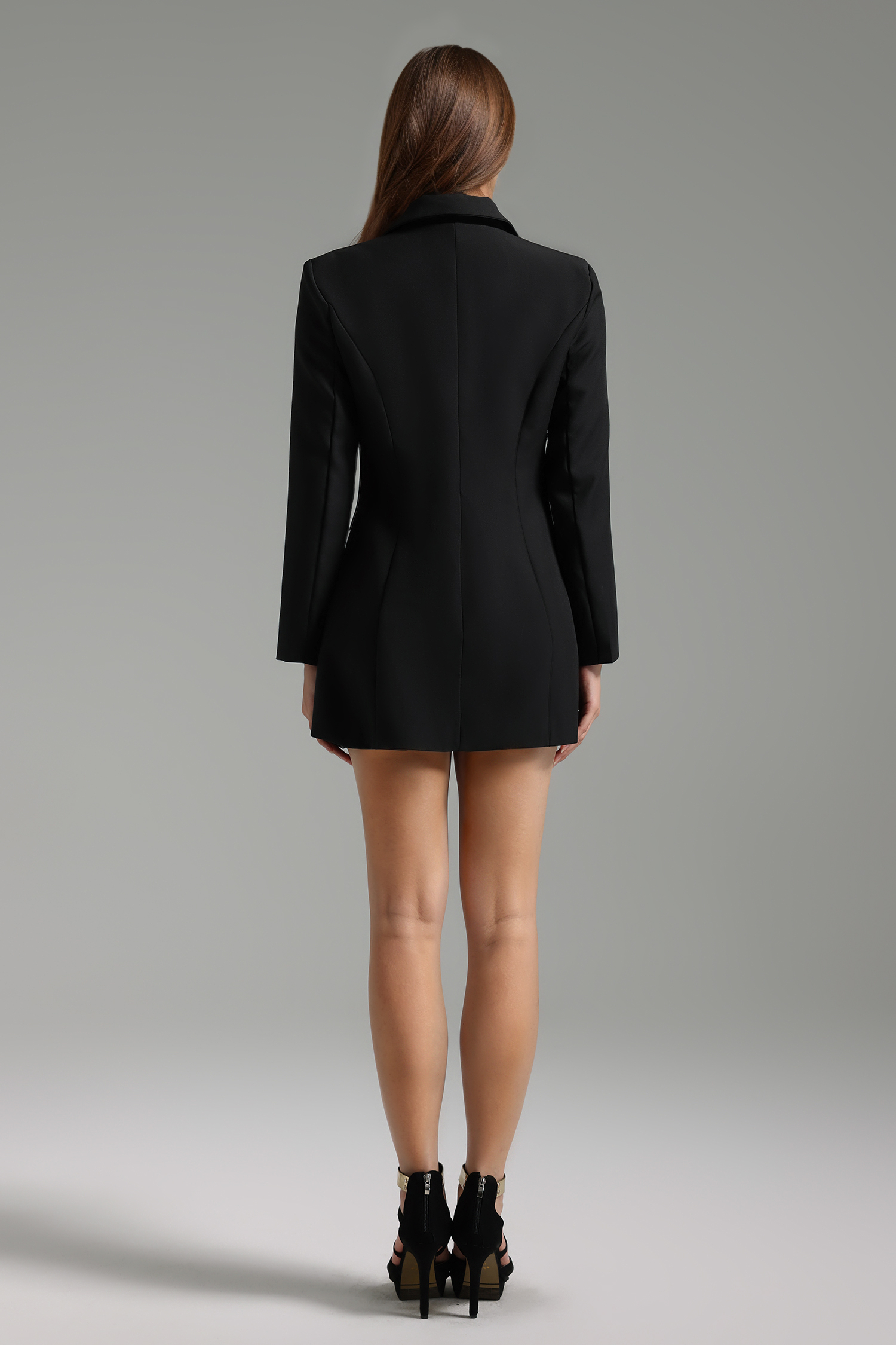 Jacey V-Neck Long Sleeves Leather Suit