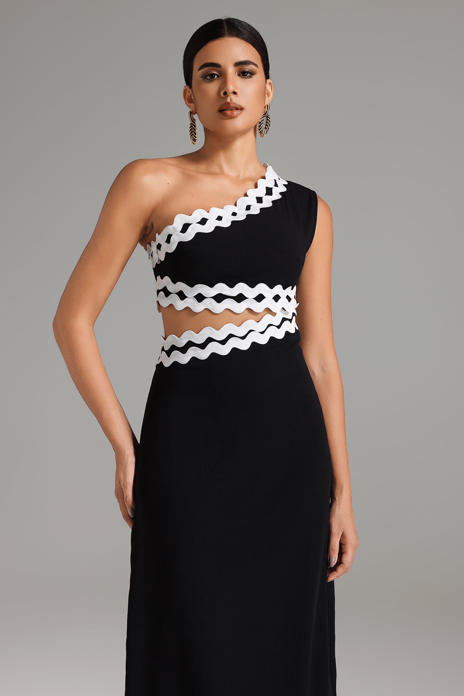 Eamon One Shoulder Cut Out Maxi Dress