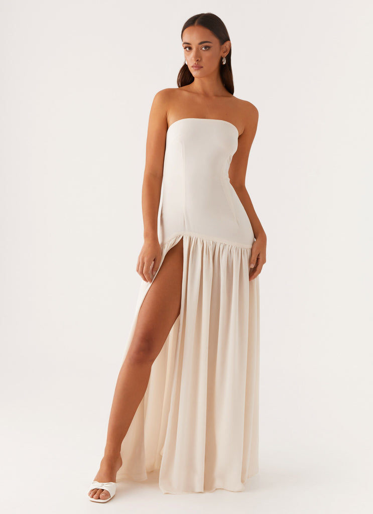 Peppermayo Exclusive - Eden Strapless Maxi Dress - Ivory