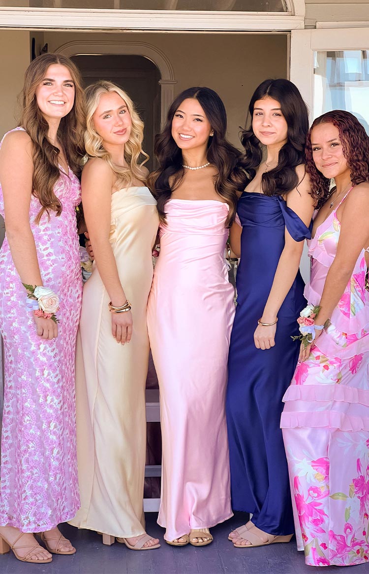 Ella Light Pink Off Shoulder Formal Maxi Dress