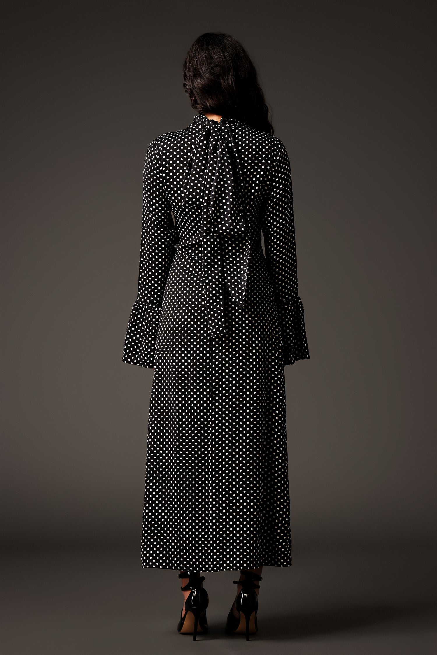 Elleri High Neck Long Sleeves Maxi Dress