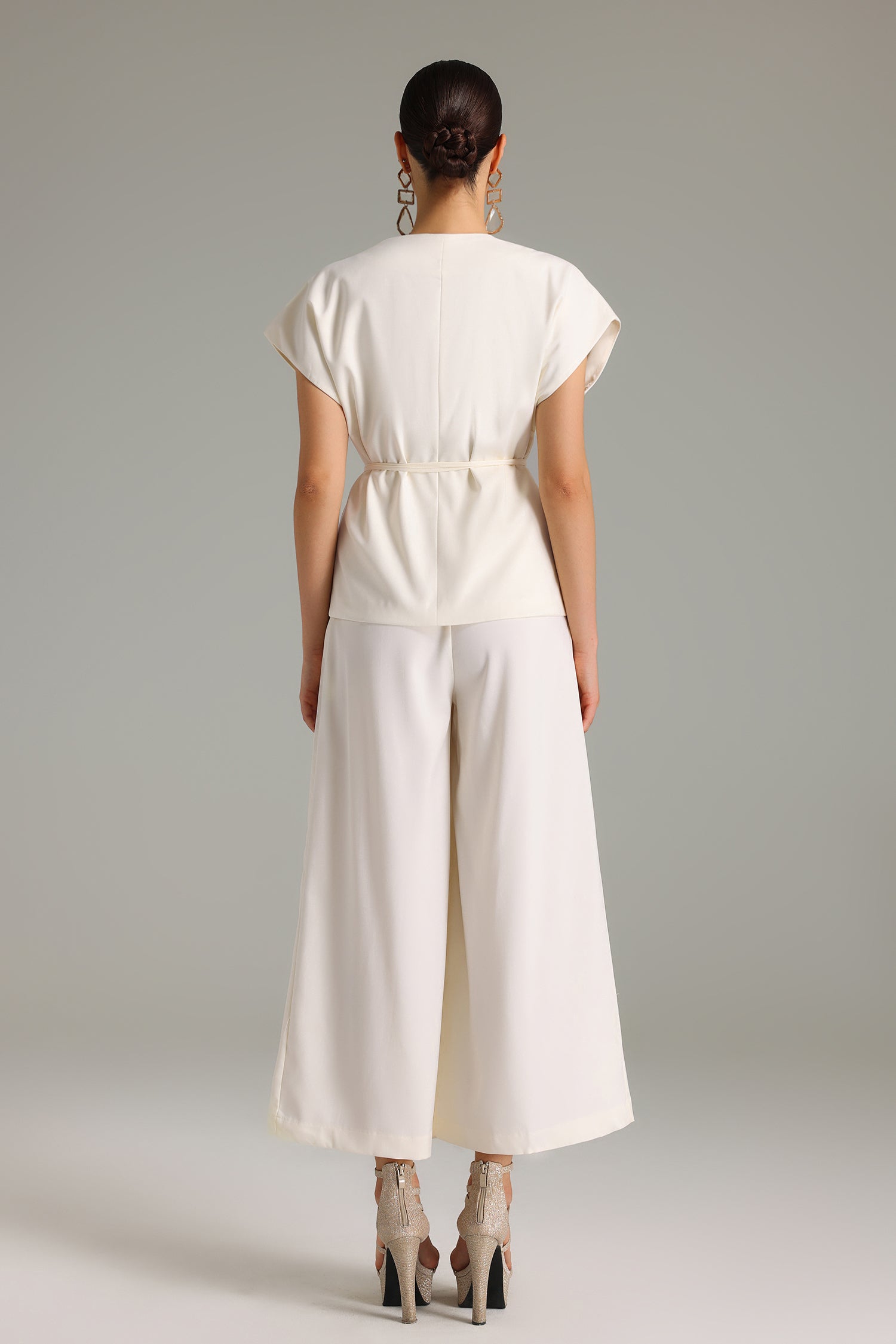 Ferean V-Neck Long Pants Set