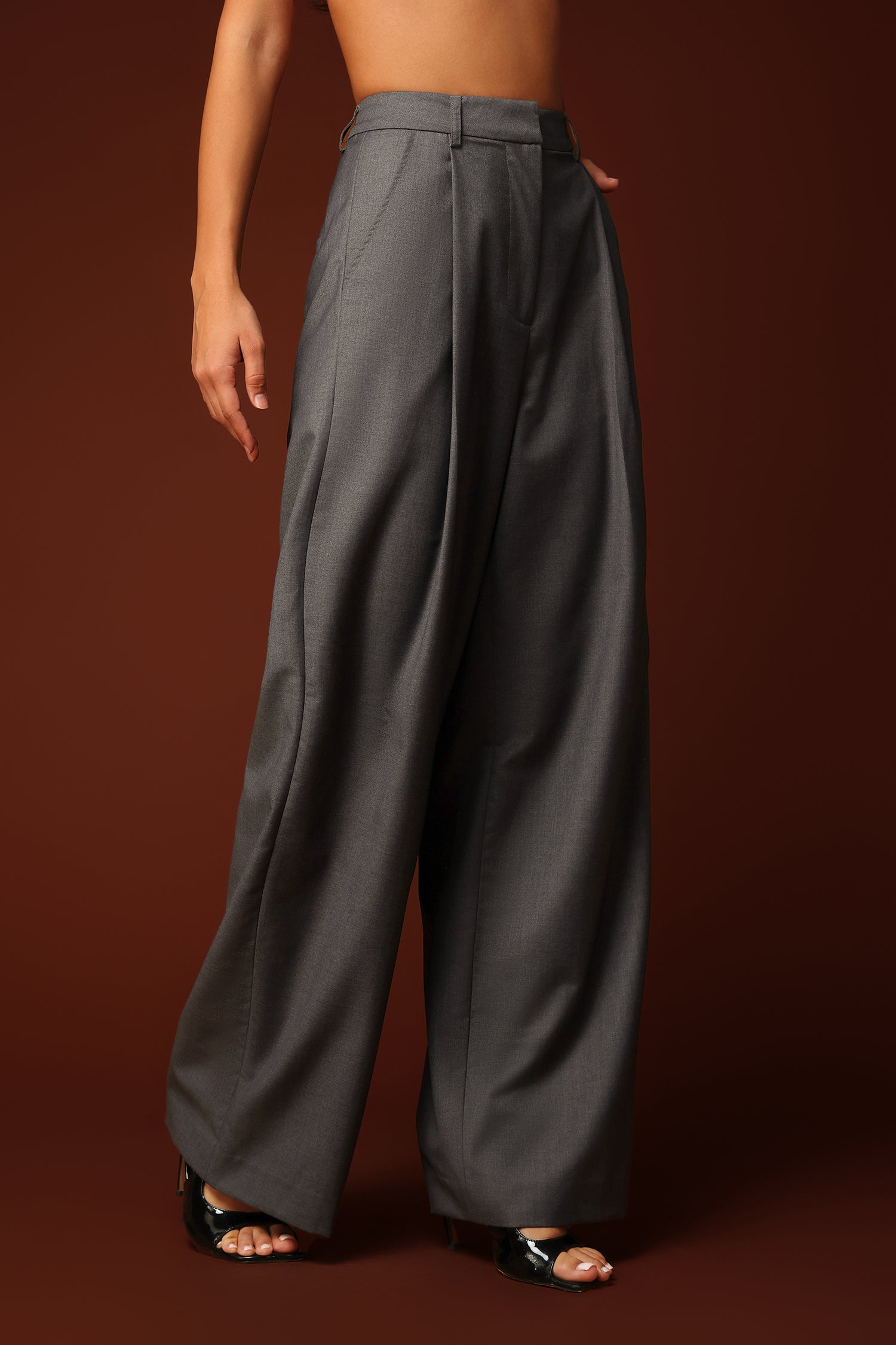 Fierce Wide-Leg Suit Pants - Gery