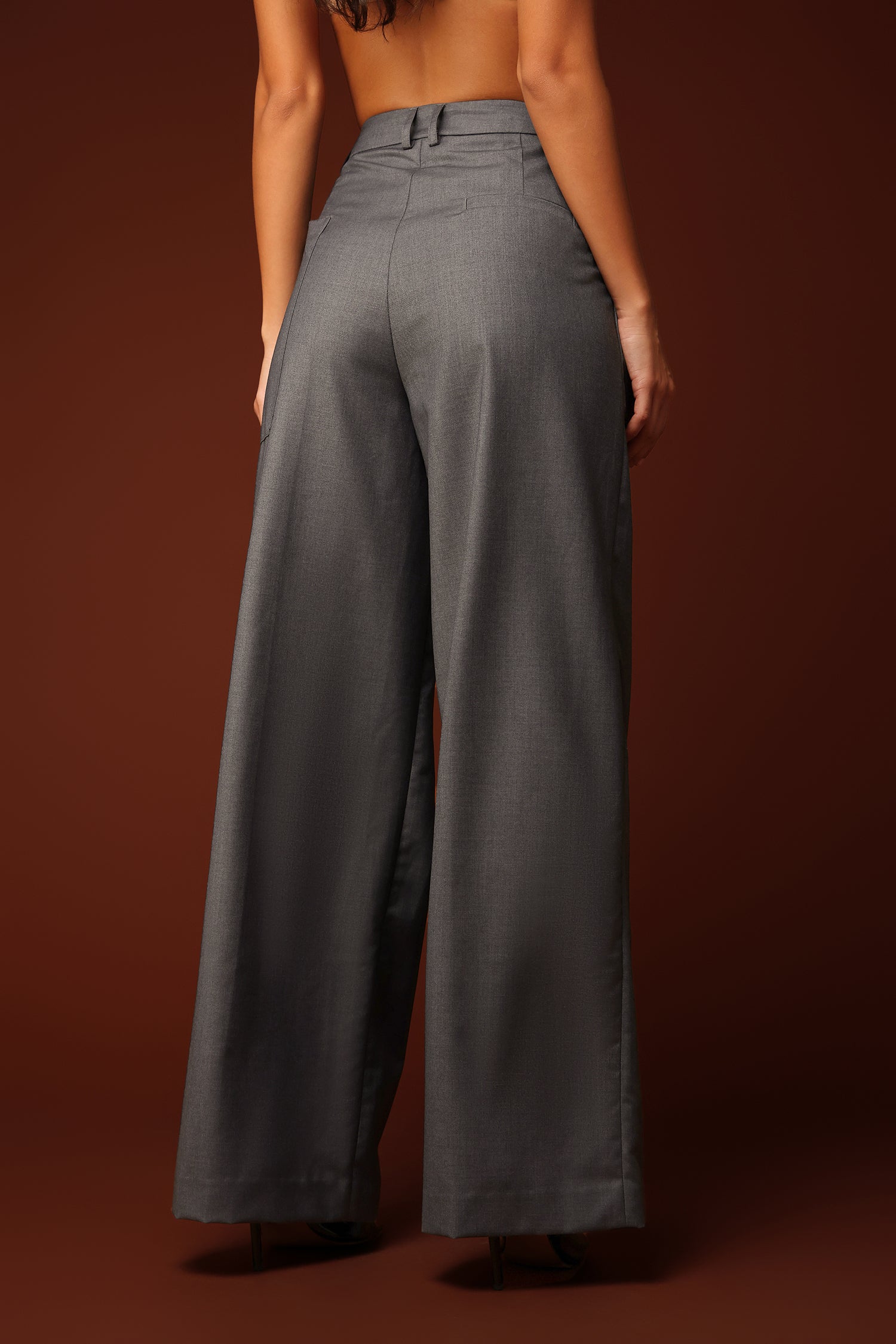 Fierce Wide-Leg Suit Pants - Gery