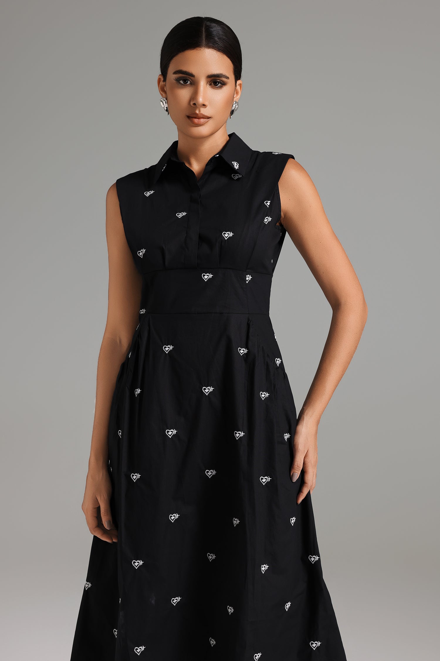 Hayli Embroidery Midi Dress