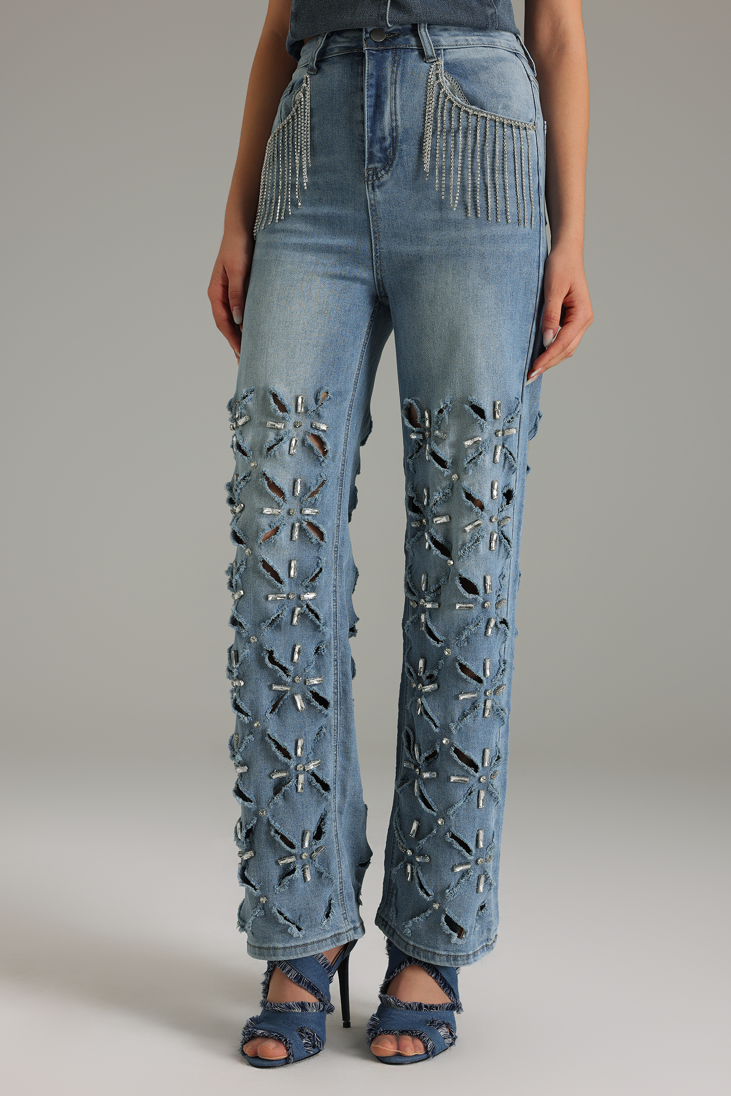 Janetta Diamante Tassel Jeans