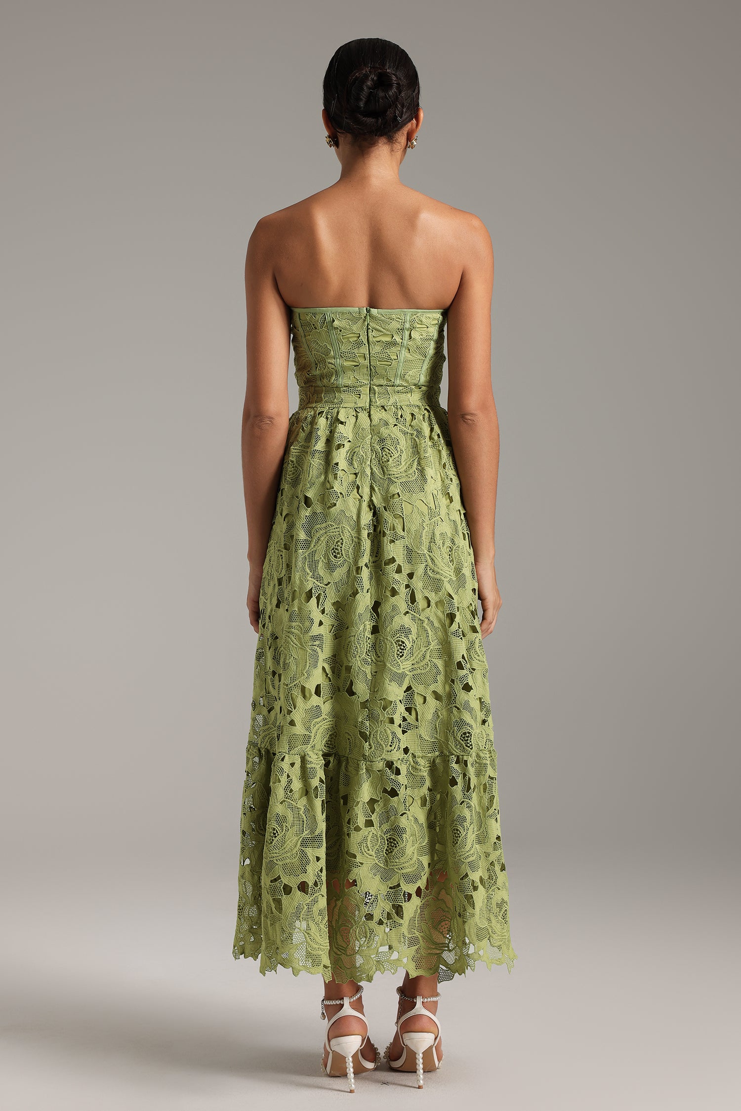 Jiusi Lace Sleeveless Midi Dress