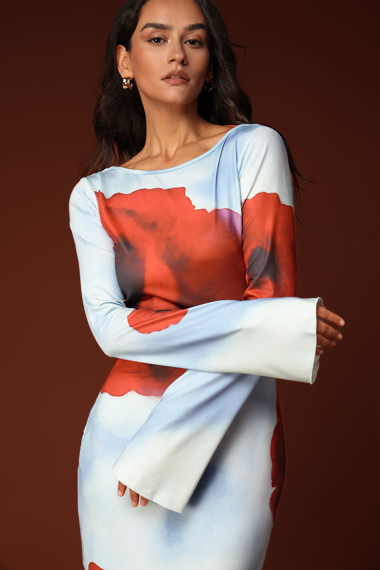 Kijin Flower Long Sleeves Maxi Dress