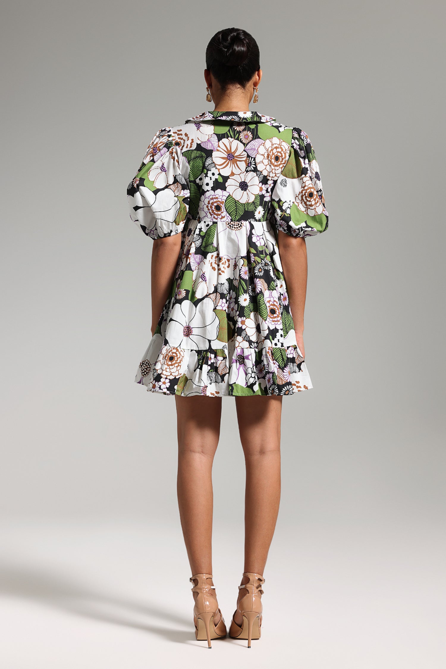 Liama Puff Sleeves Floral Mini Dress