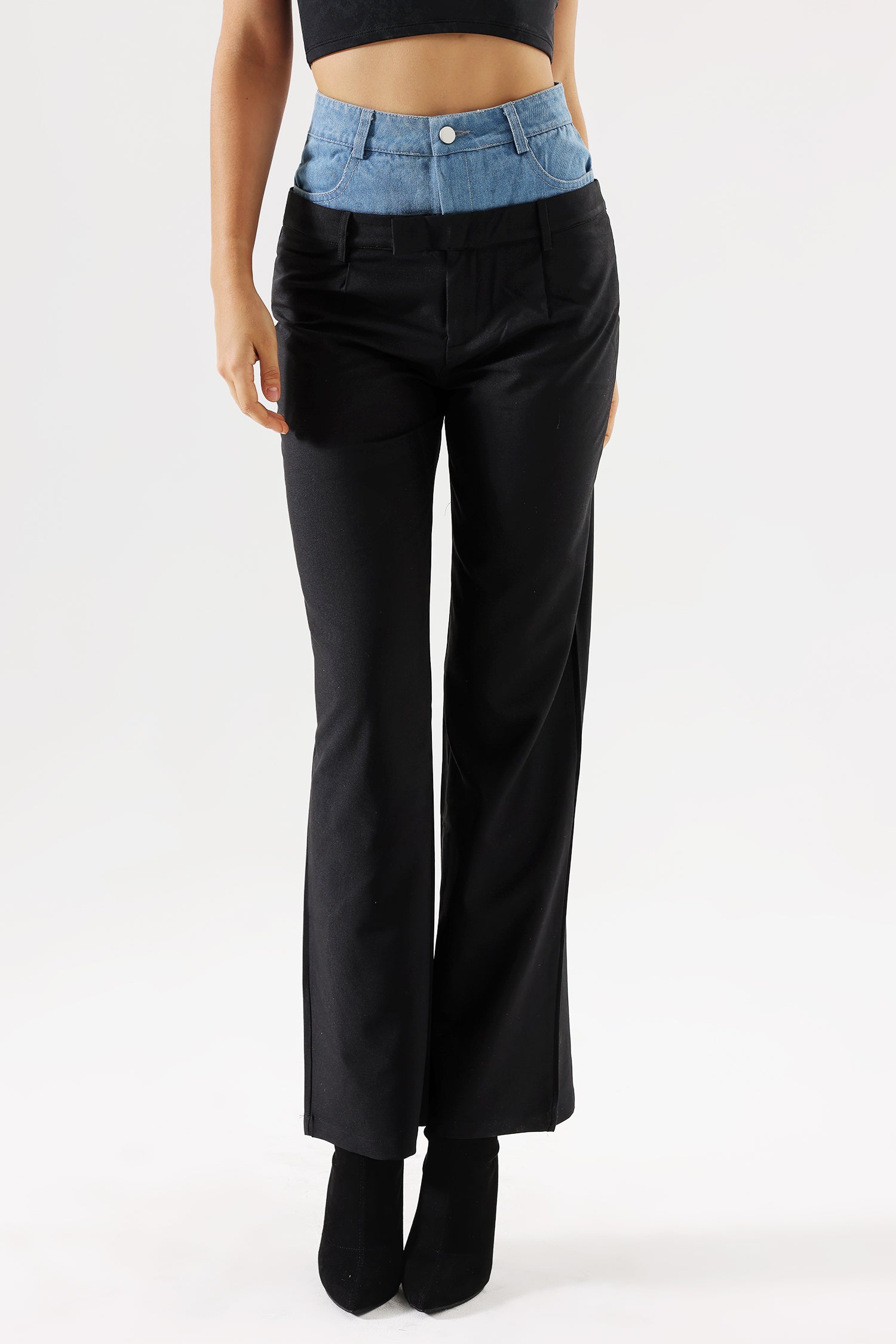 Linette Patchwork Denim Pants