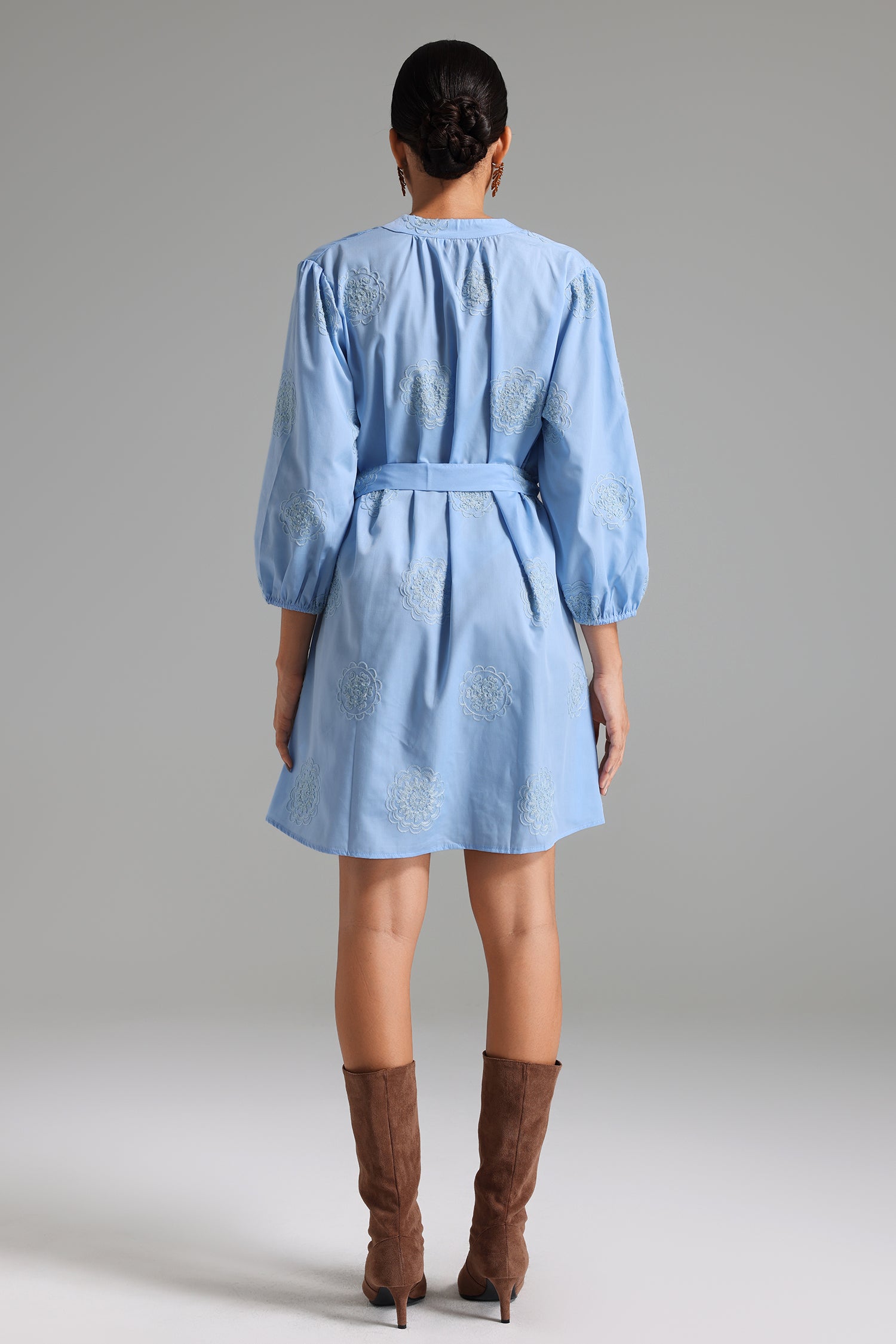 Lionce Embroidered Belted Dress