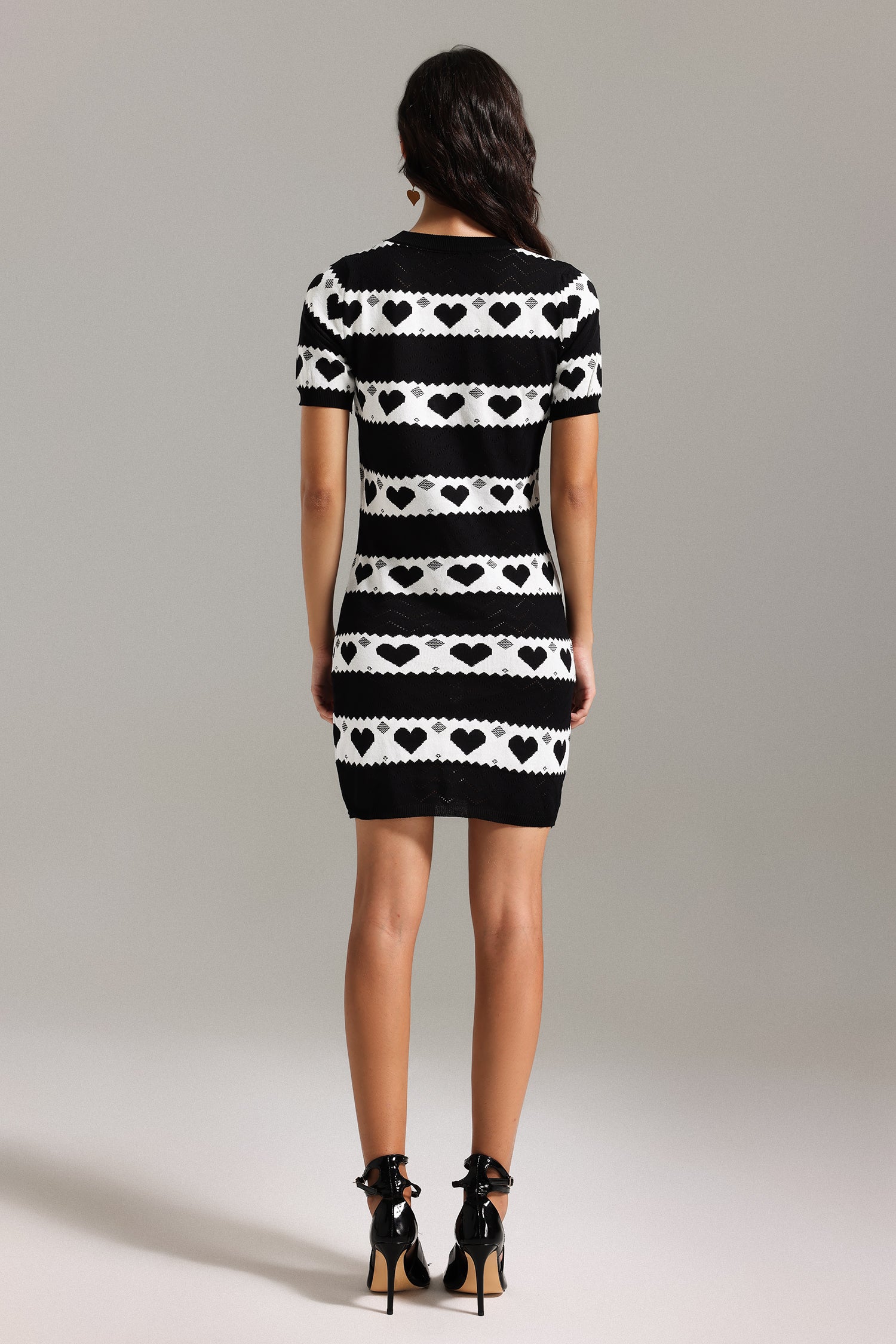 Lucifa Hearts Knitted Mini Dress