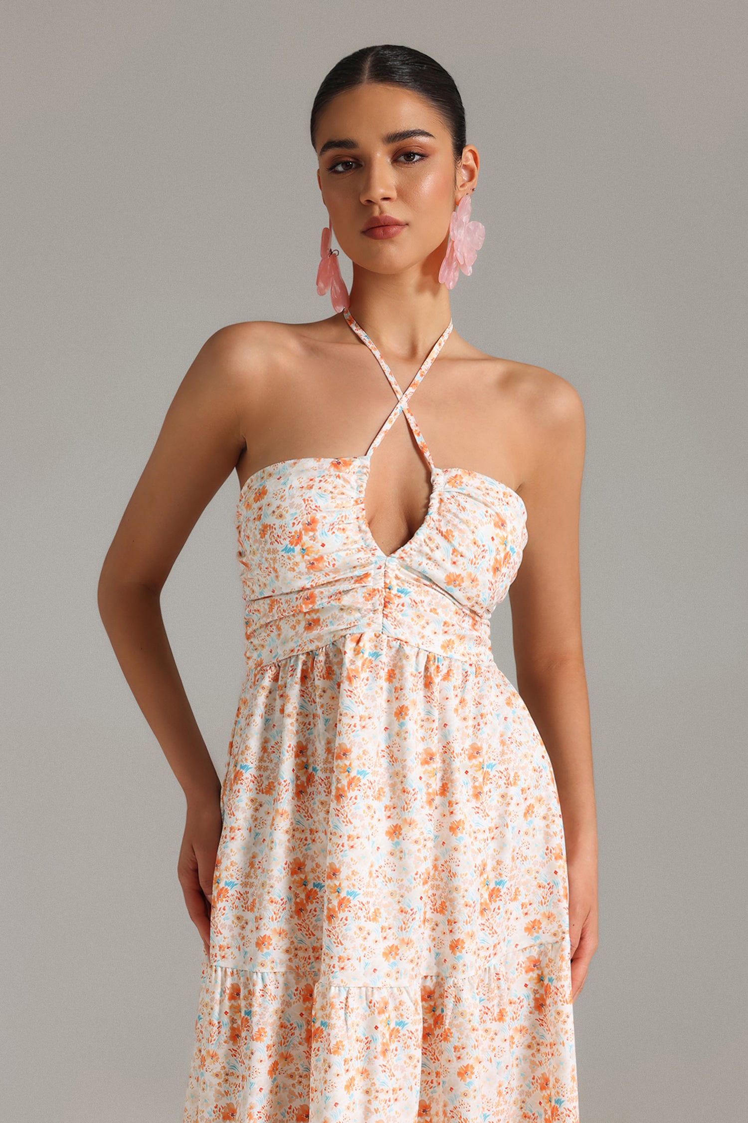 Okama Halterneck Printed Maxi Dress