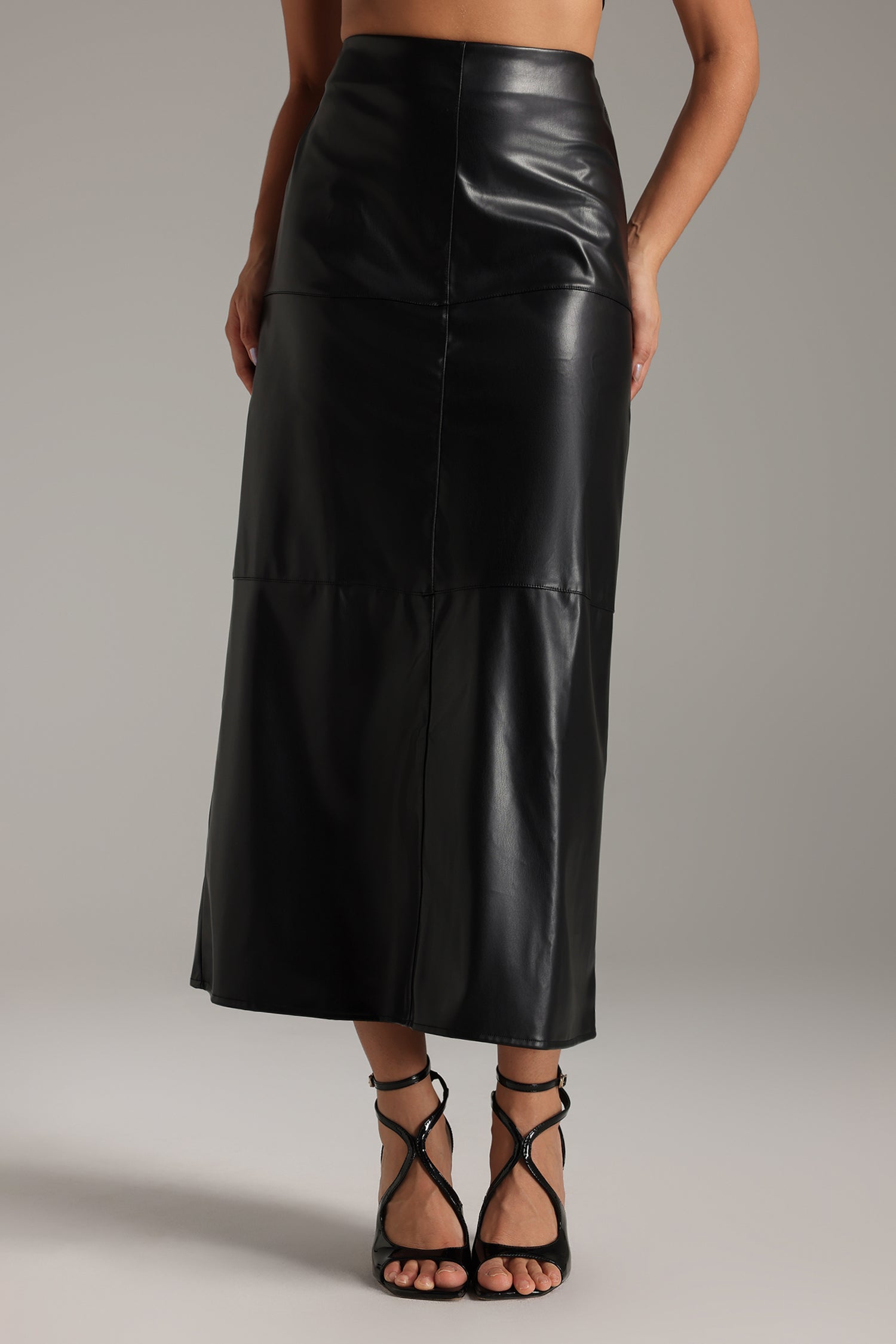Paloma Eco-Leather Midi Skirt
