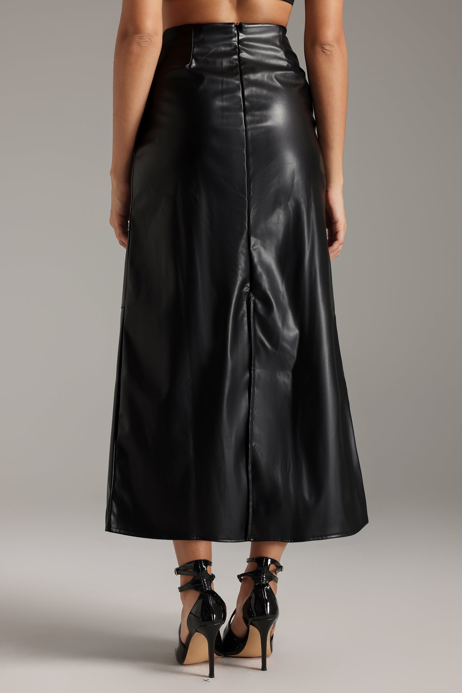 Paloma Eco-Leather Midi Skirt