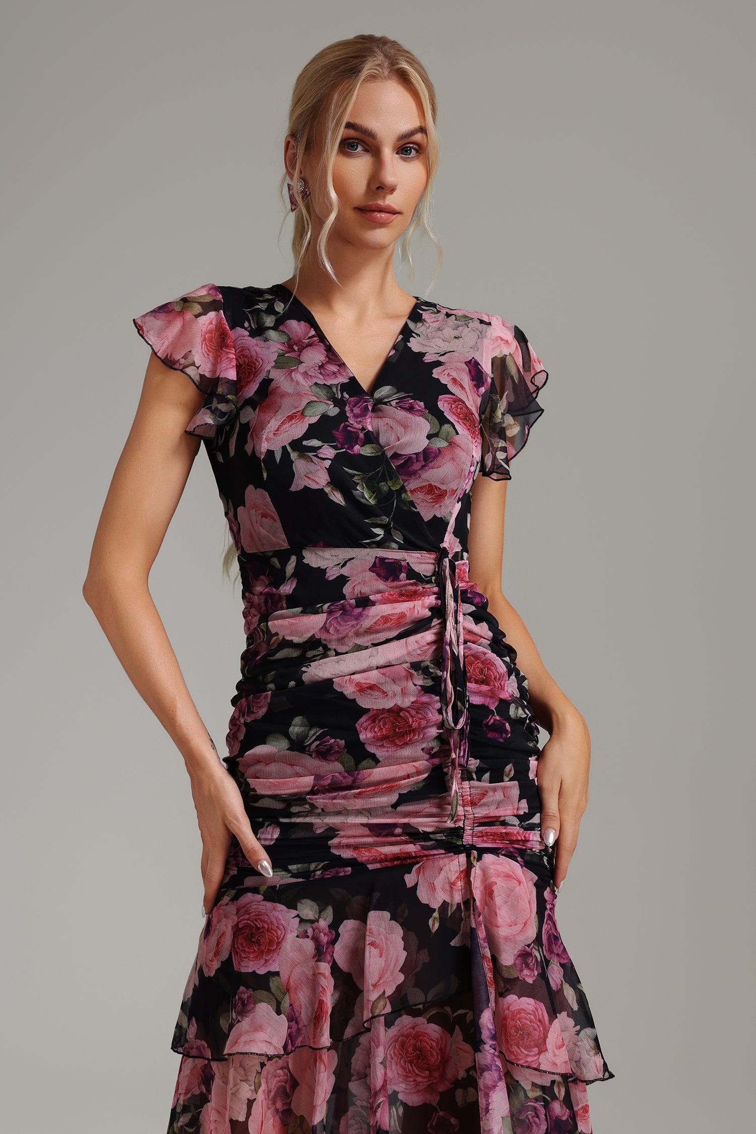 Pull Printed Chiffon Dress