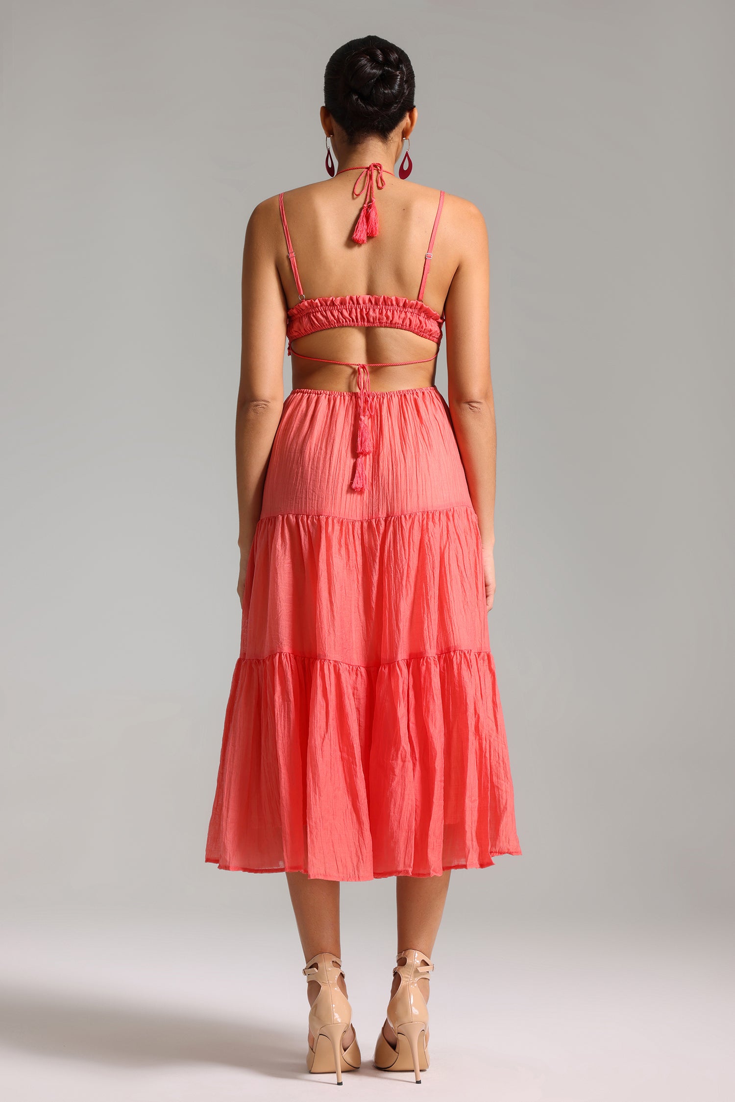 Rei Cut Out Halterneck Midi Dress