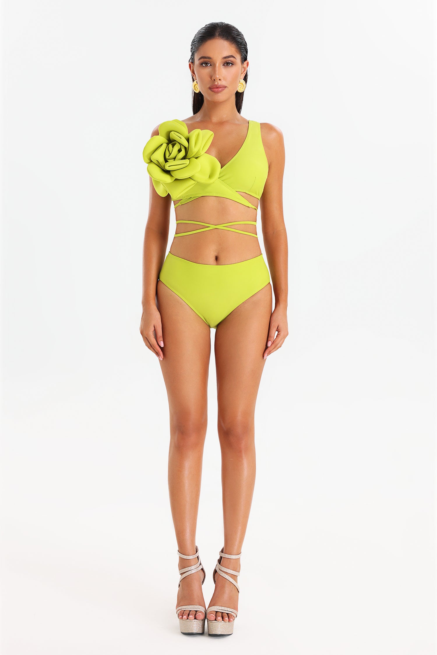 Rey Flower Strappy Bikini