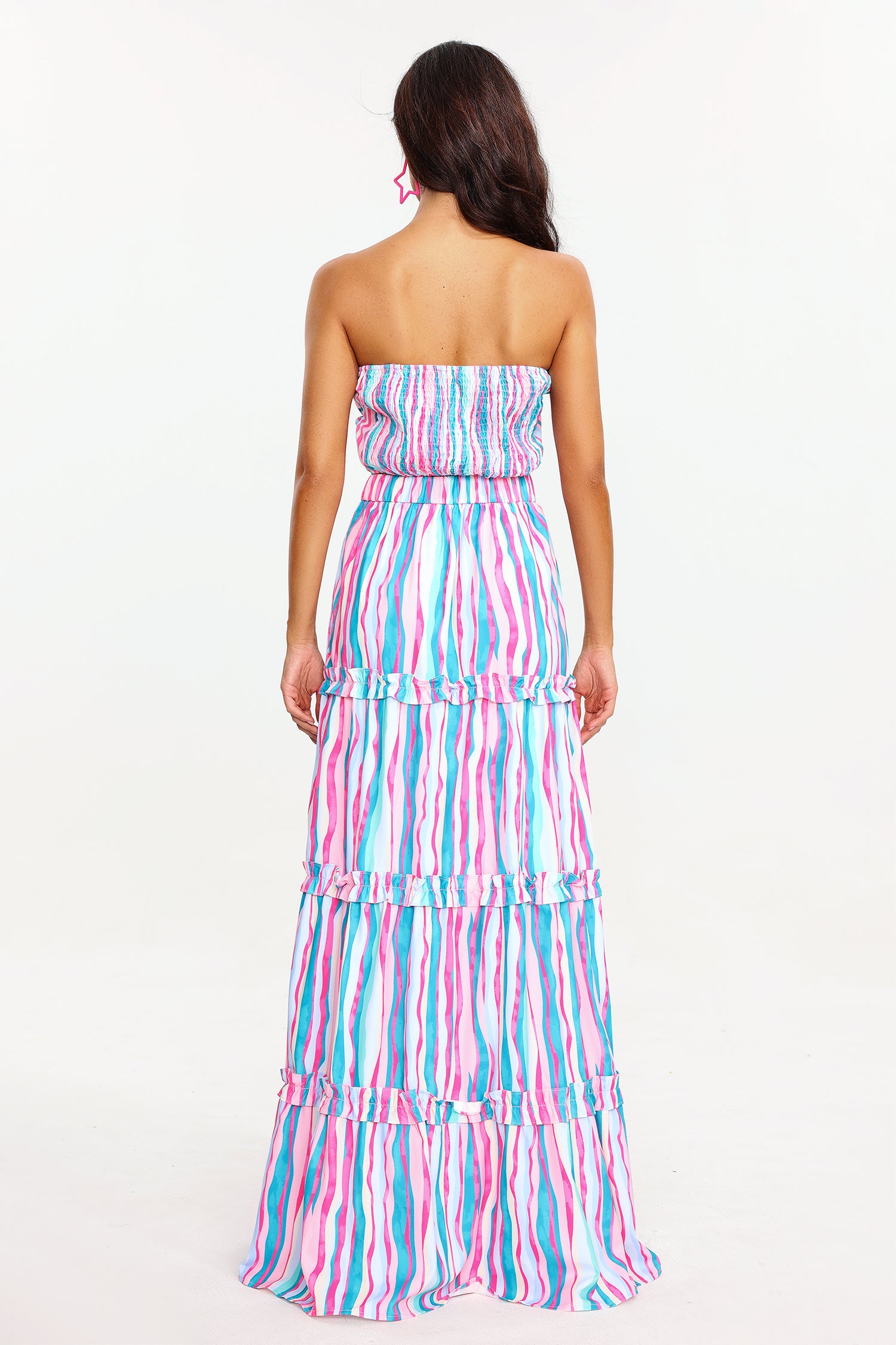 Romita Striped Strapless Skirt Set