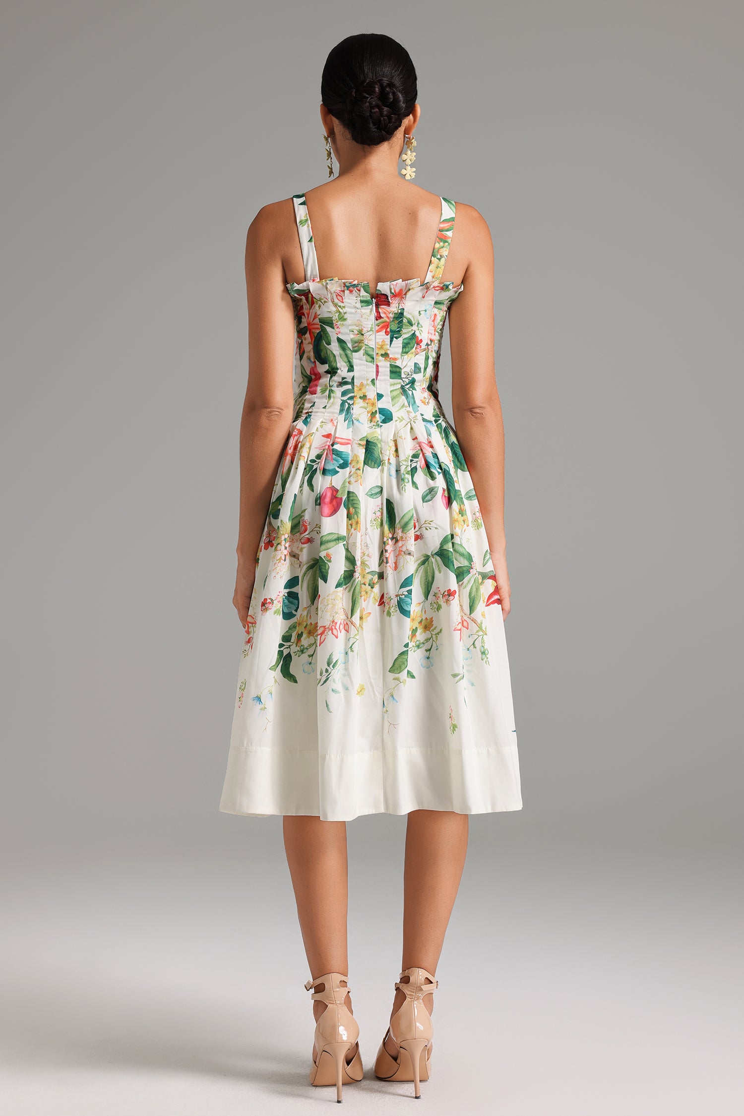 Rui Floral Pleated Midi Dress