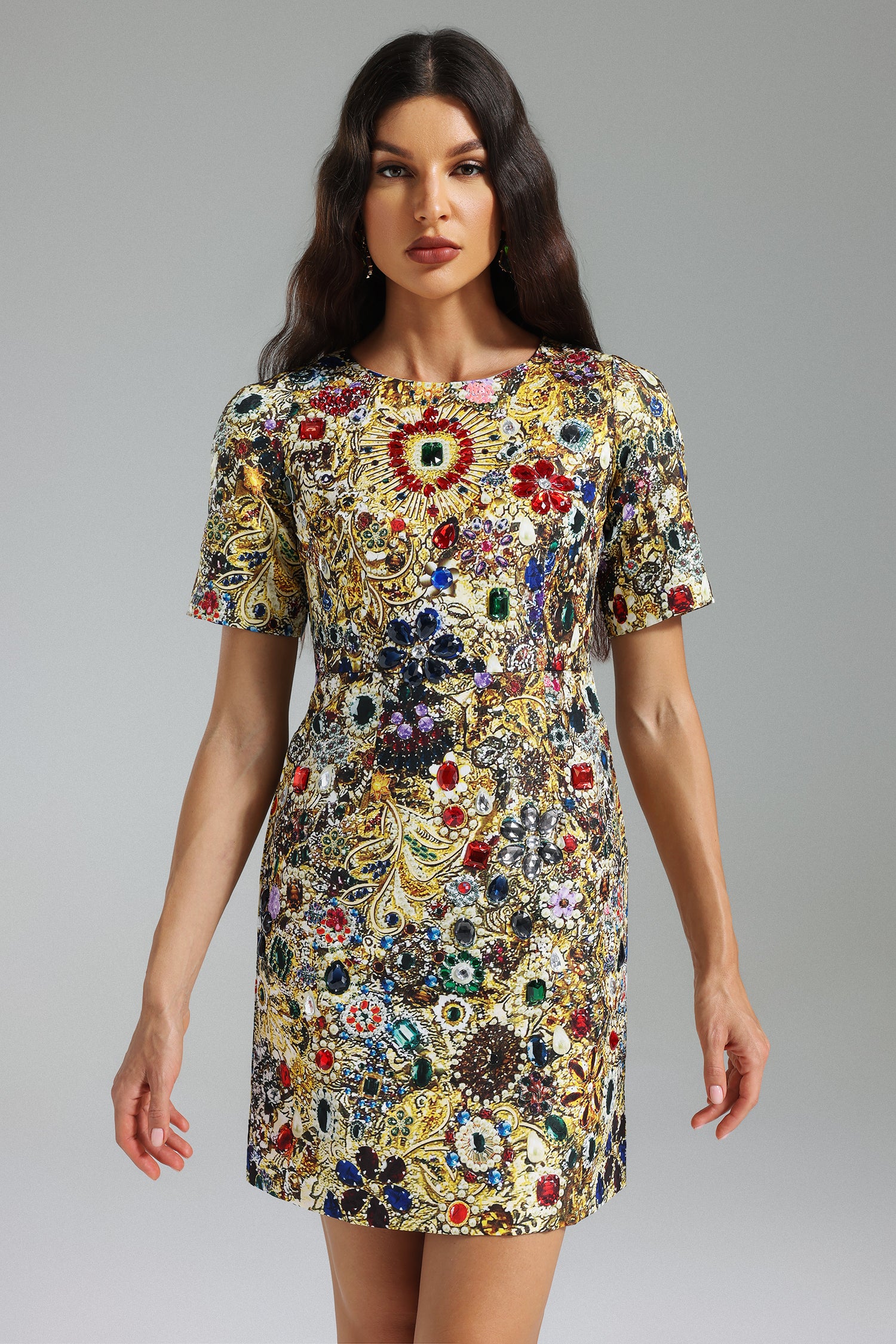 Ruth Rhinestone Beading Mini Dress