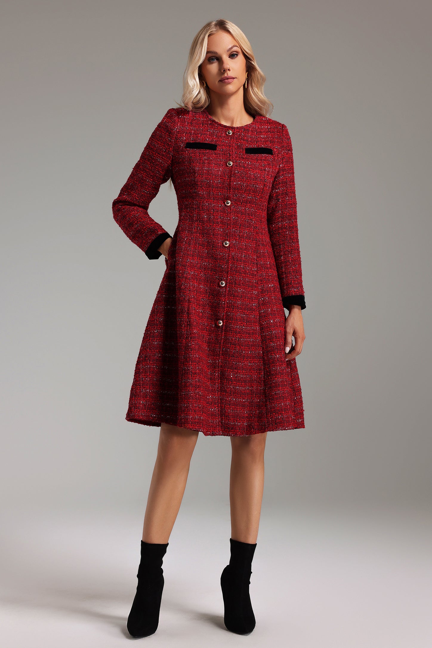 Ruthie Round Neck Midi Dress