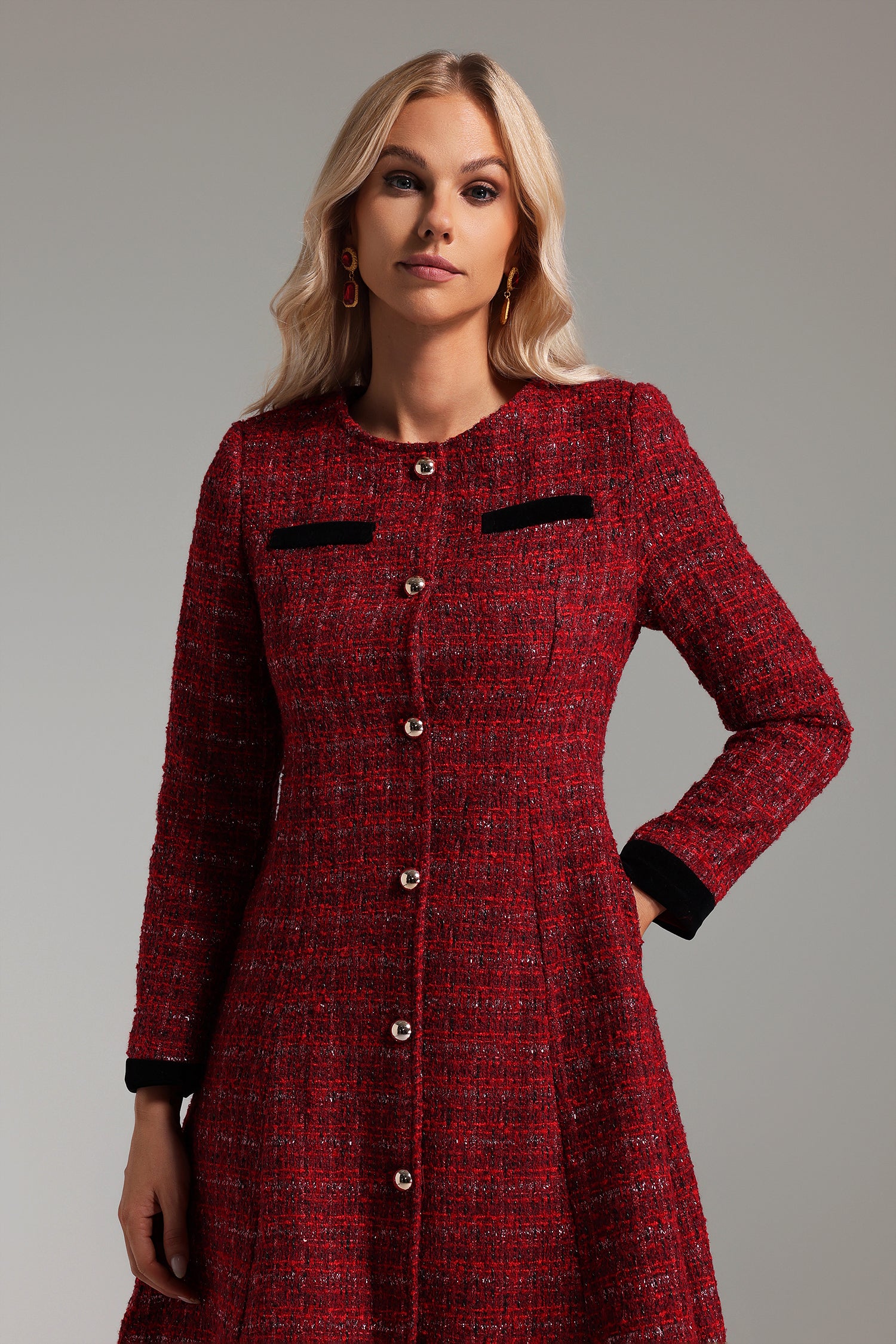 Ruthie Round Neck Midi Dress