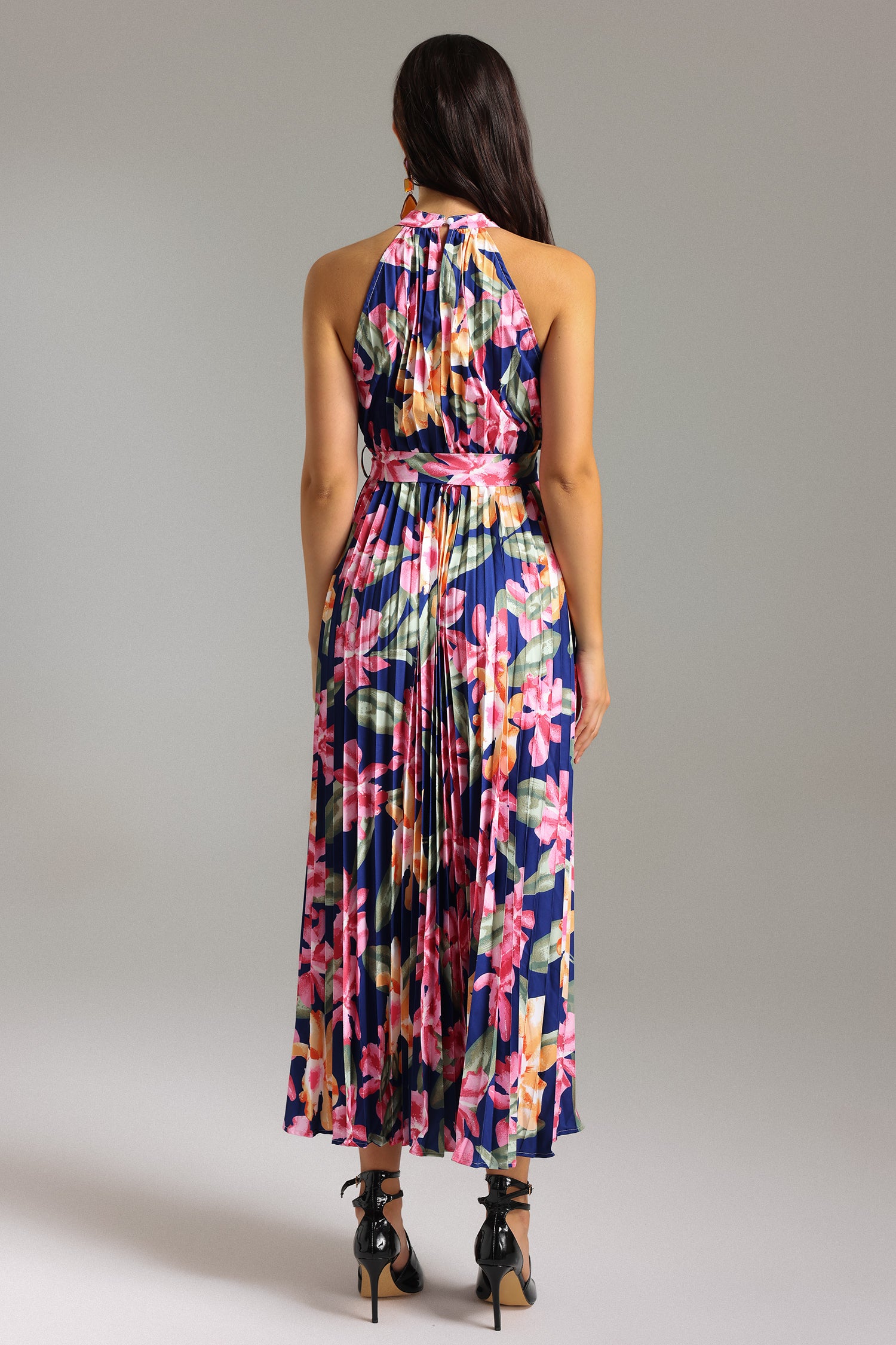 Sharnee Pleated Printed Maxi Dress