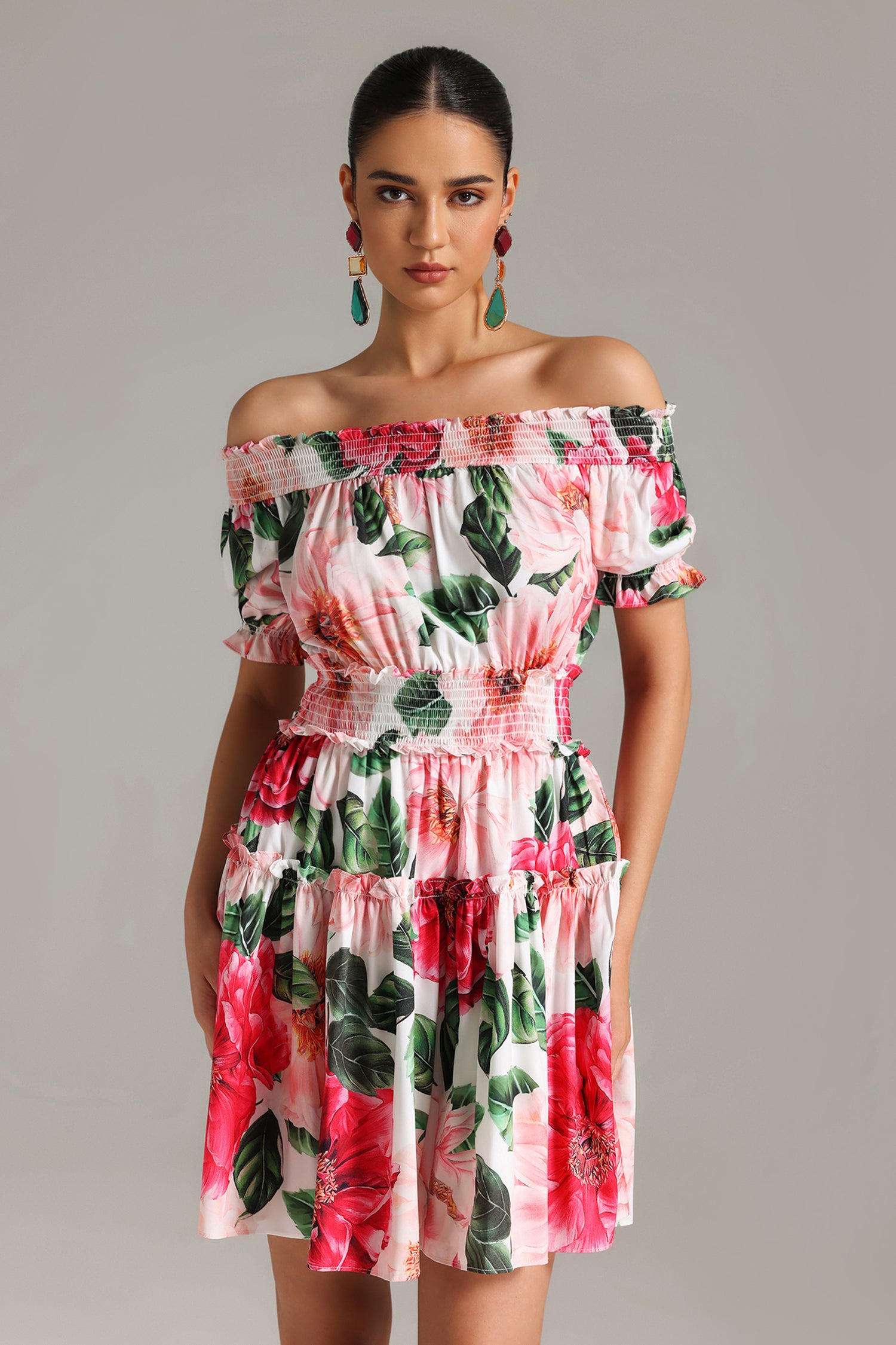 Silas Off Shoulder Floral Mini Dress